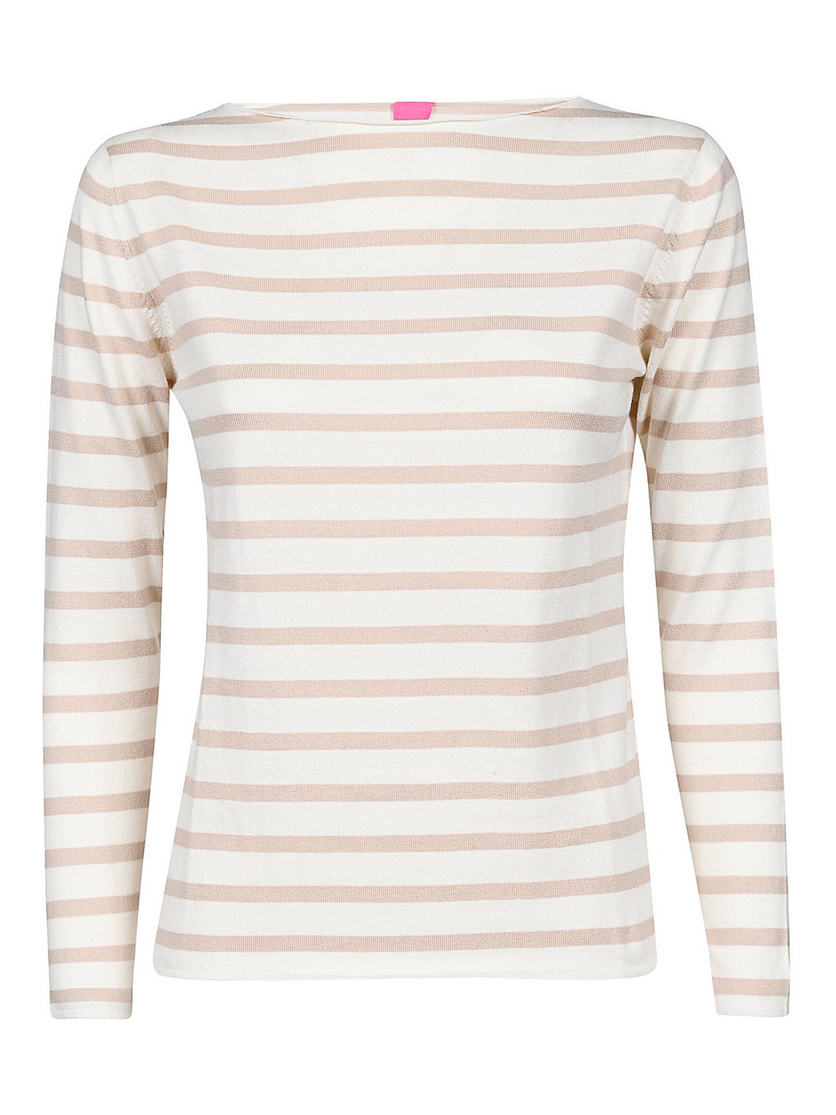 Alessandro Aste Cashmere Blend Striped Sweater In White