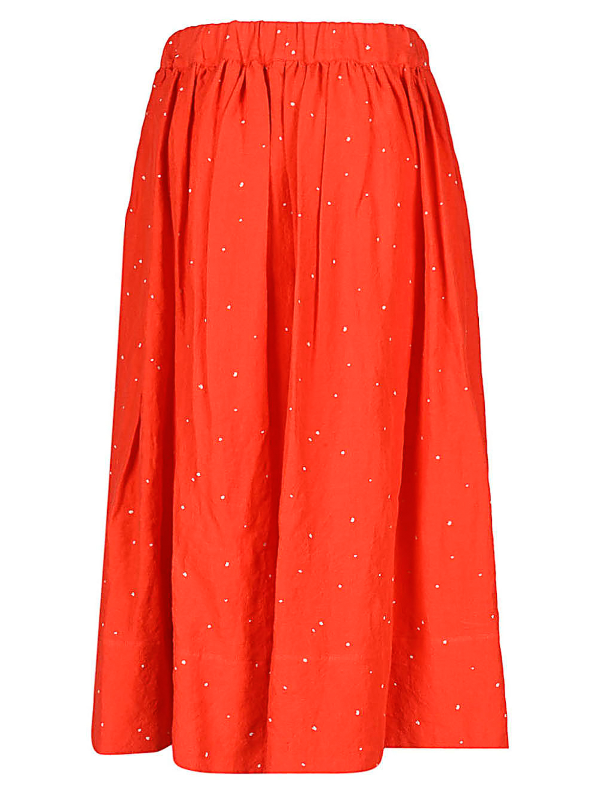 Shop Apuntob Cotton Pois Midi Skirt In Rojo
