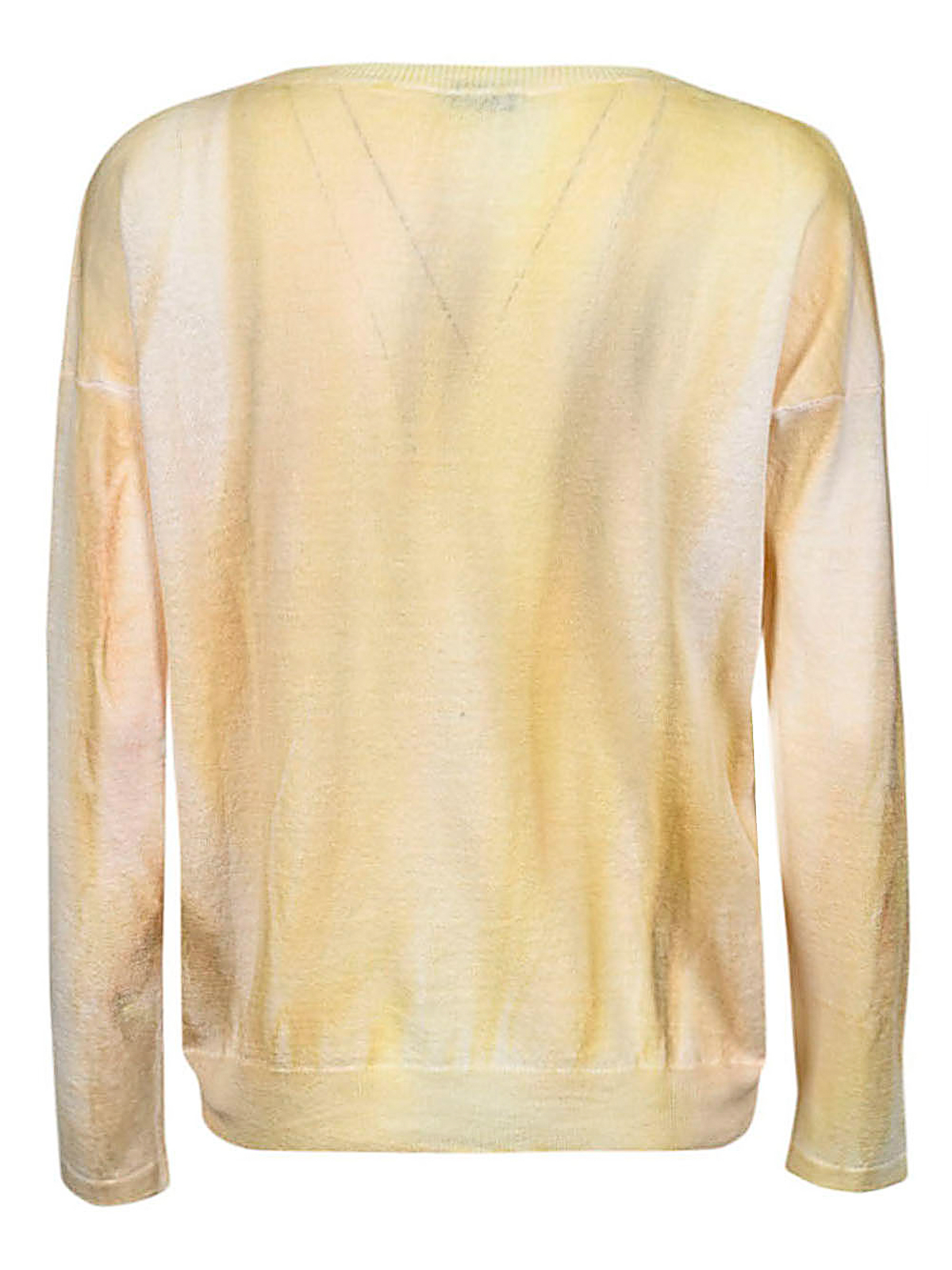 Shop Base Cotton Blend Crewneck Sweater In Yellow