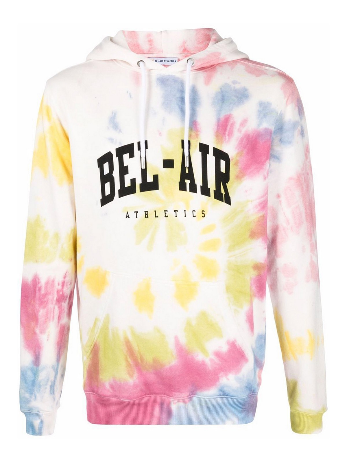 Shop Bel-air Athletics Cotton Tie-dye Logo Hoodie In Multicolour