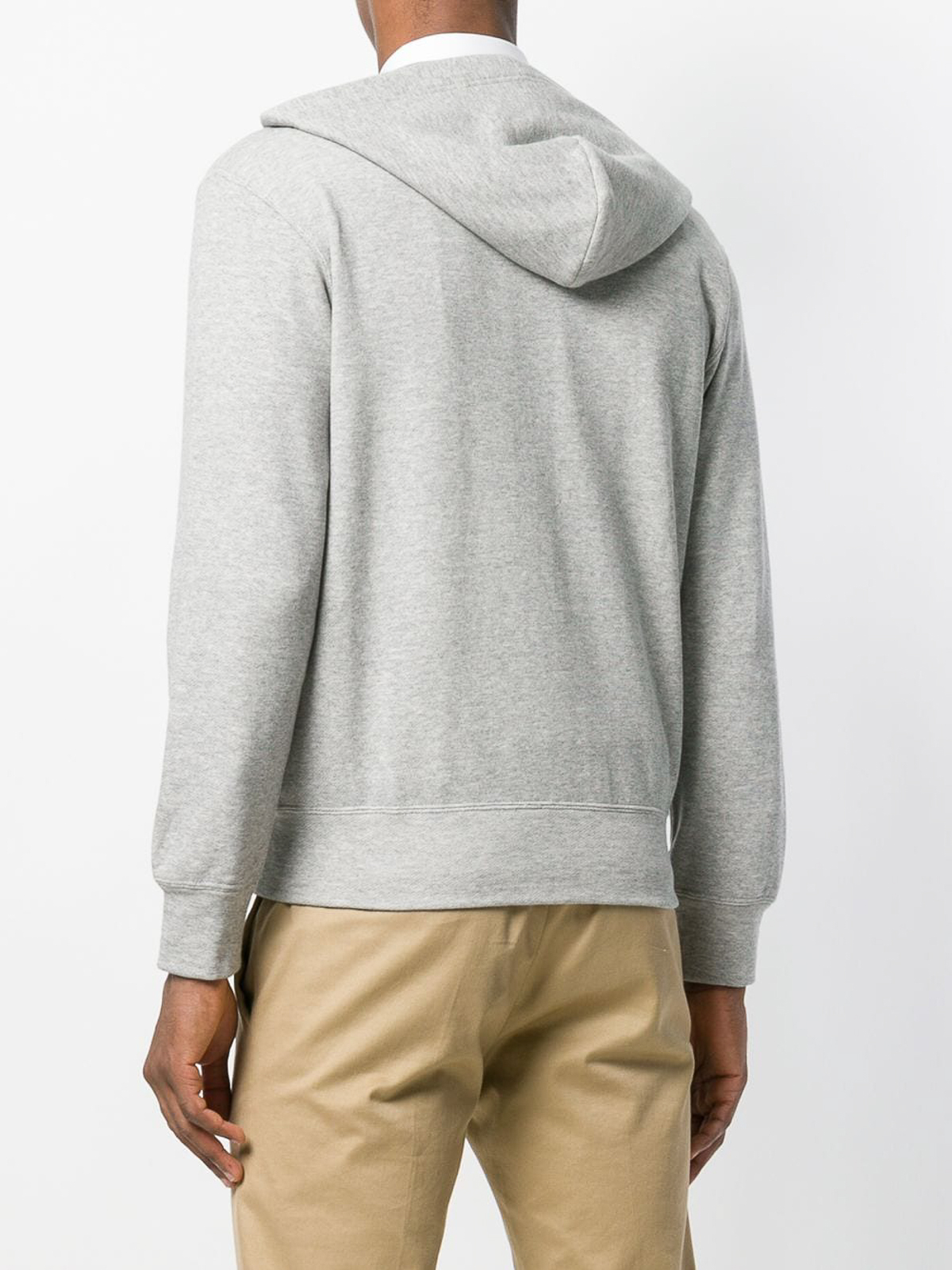 Shop Comme Des Garçons Logo Zipped Cotton Hoodie In Gris
