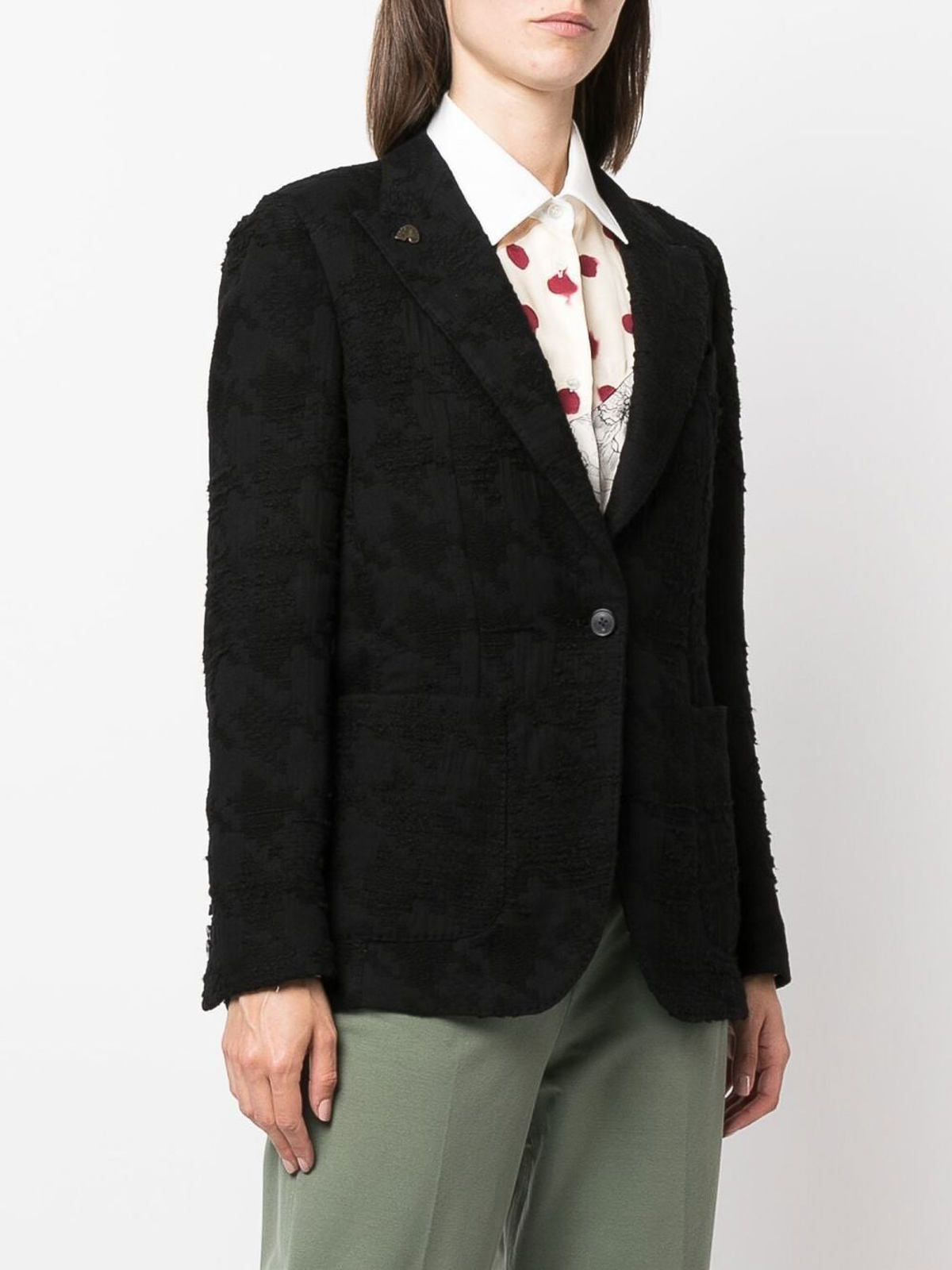 Shop Gabriele Pasini Cotton Single Breasted Jacket In Negro