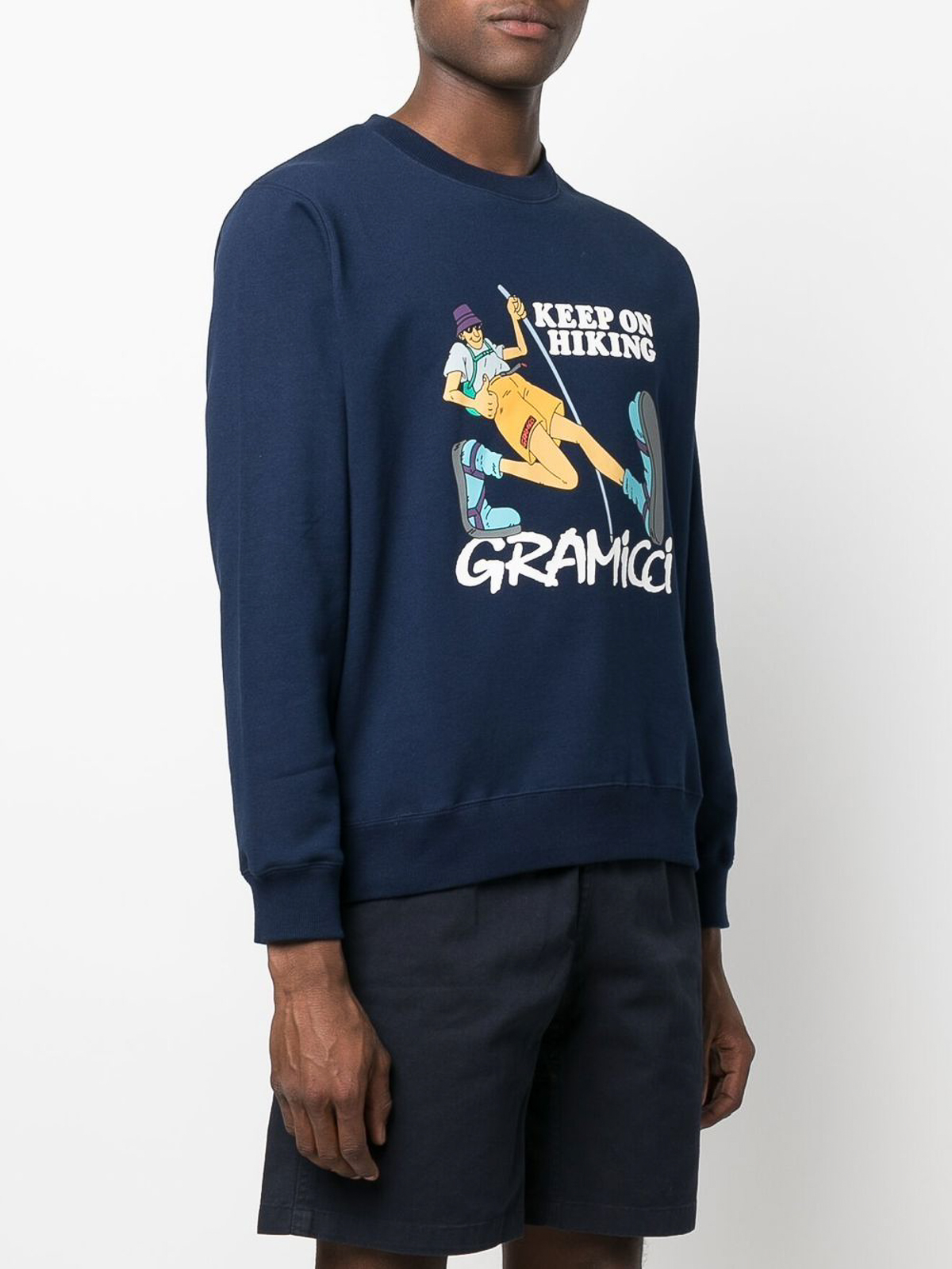 Shop Gramicci Cotton Sweatshirt In Blue