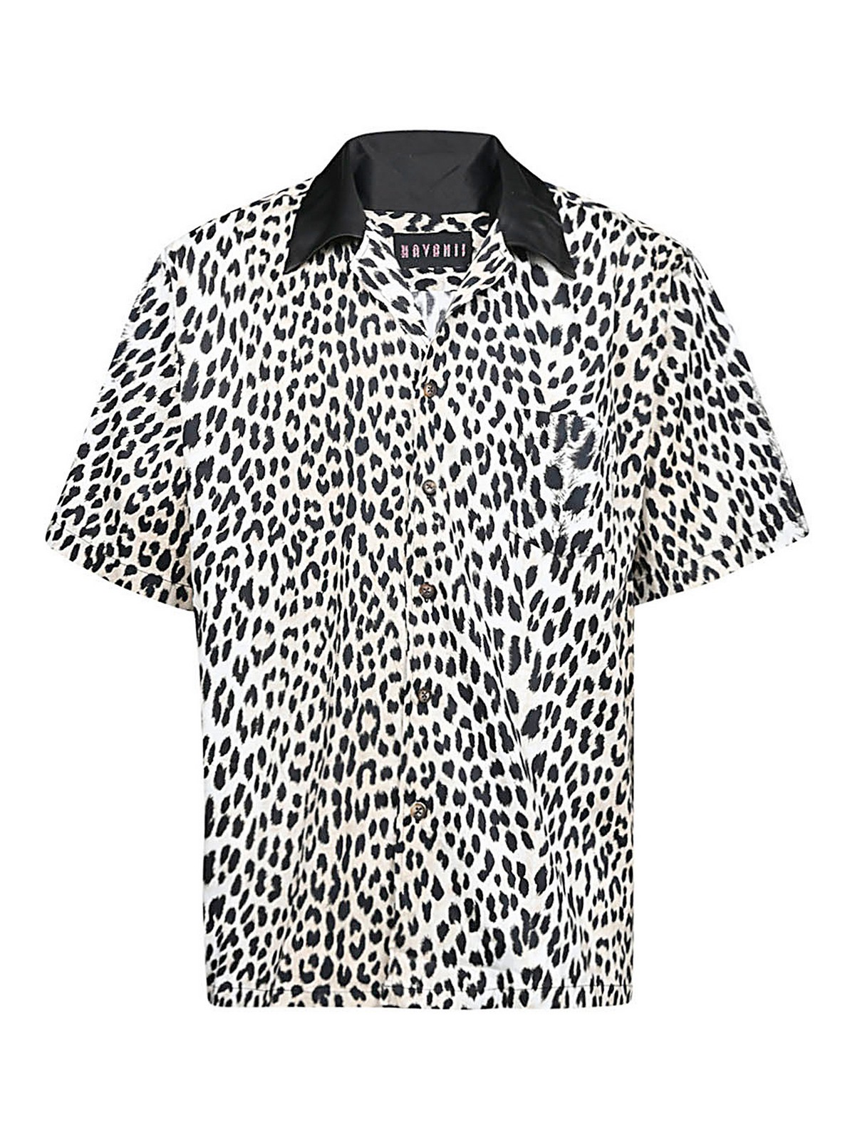 Havanii Leopard Print Cotton Shirt In Black