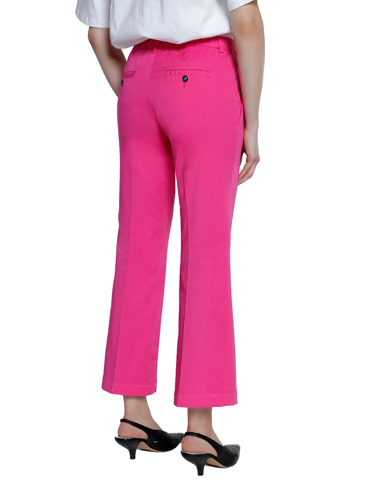 Shop I Love My Pants Cotton Cropped Flare Trousers In Multicolour