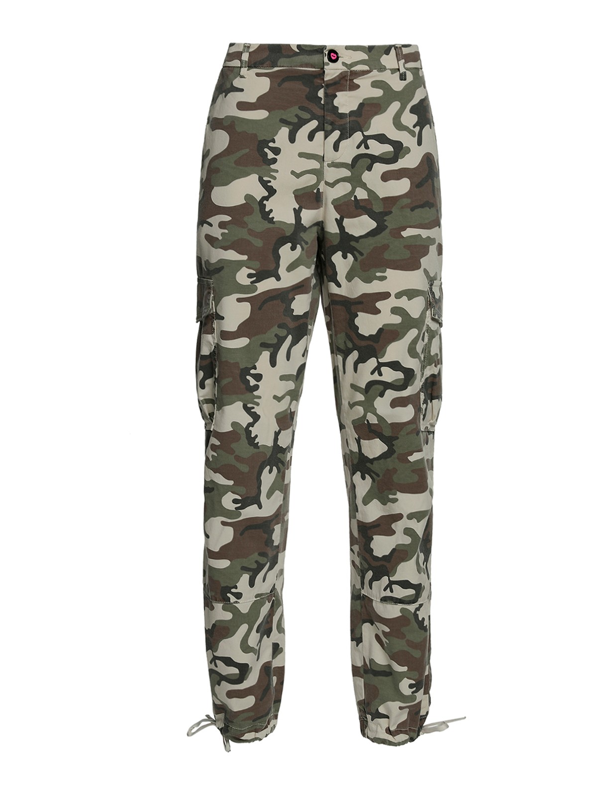 I Love My Pants Cotton Cargo Camouflage Trousers In Green