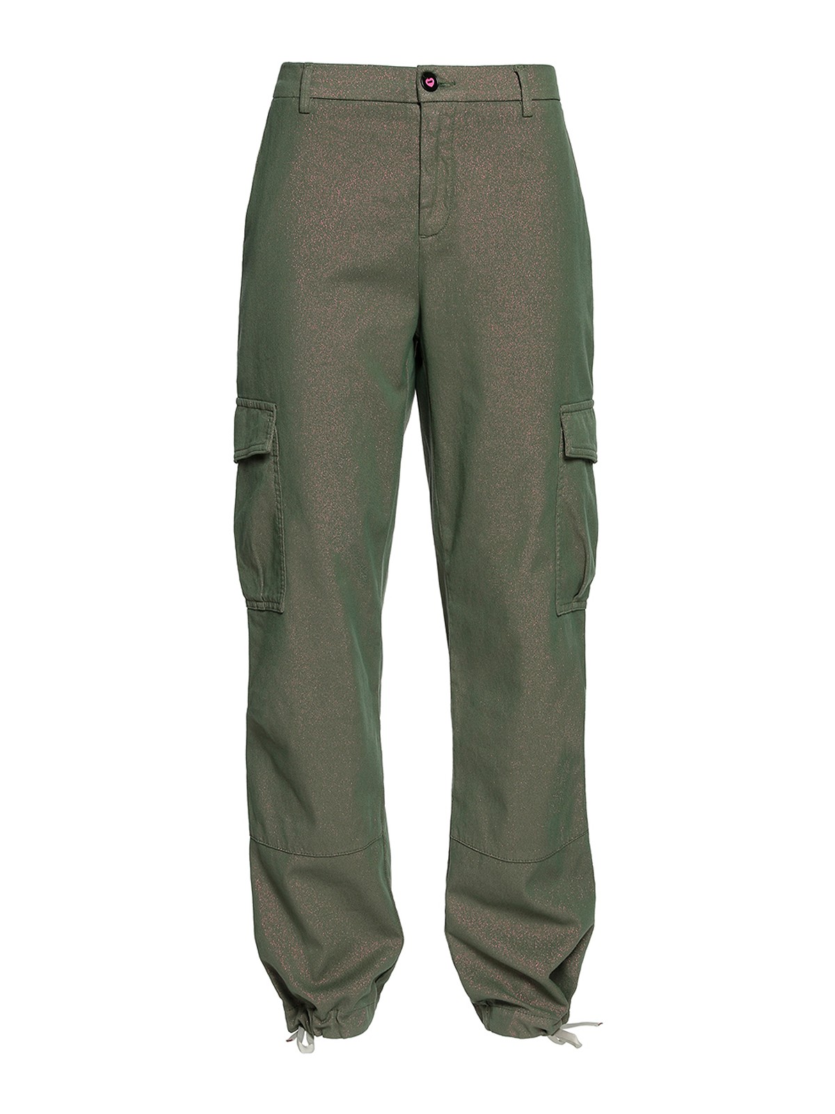 I Love My Pants Cotton Cargo Trousers In Green