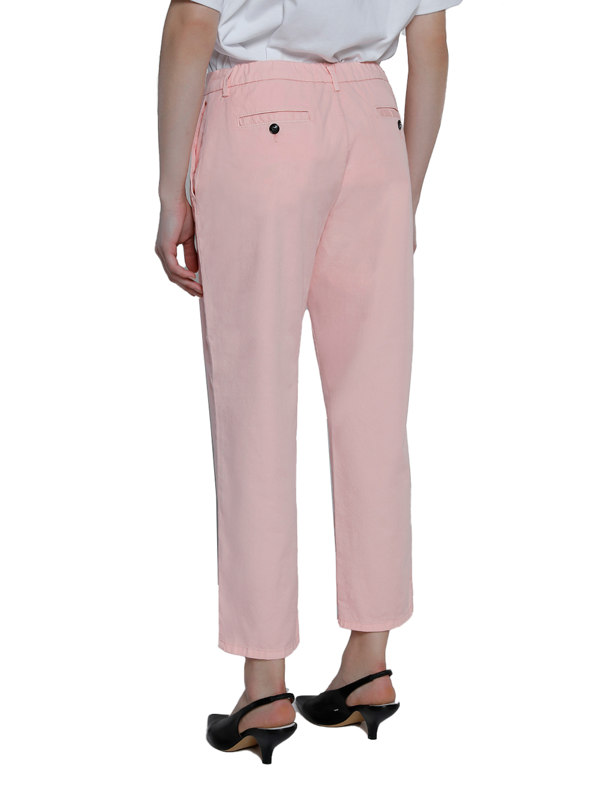 Shop I Love My Pants Cotton Regular Fit Trousers In Nude & Neutrals
