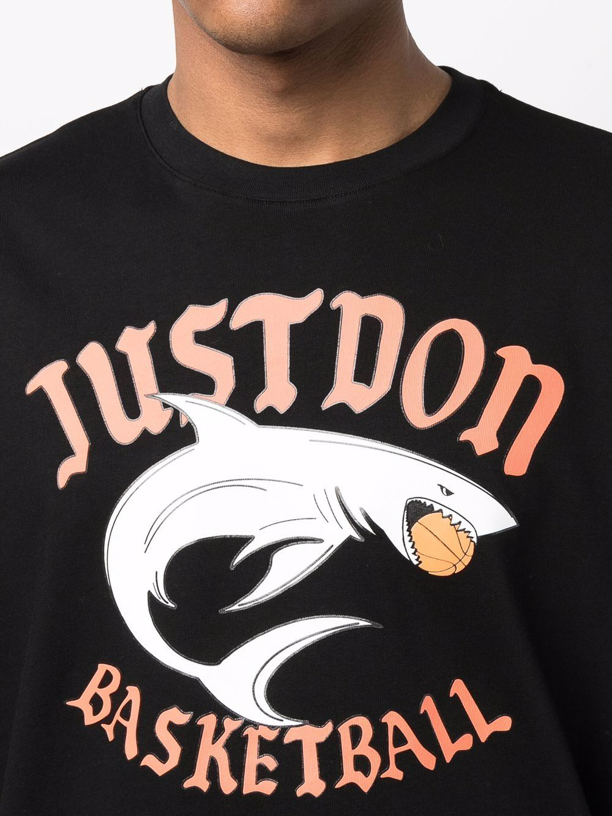 Shop Just Don Cotton Printed T-shirt In Black