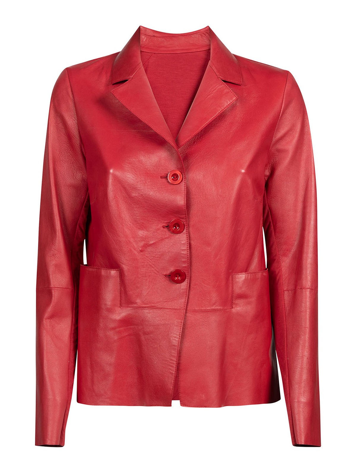 Shop Liven Leather Jacket In Rojo