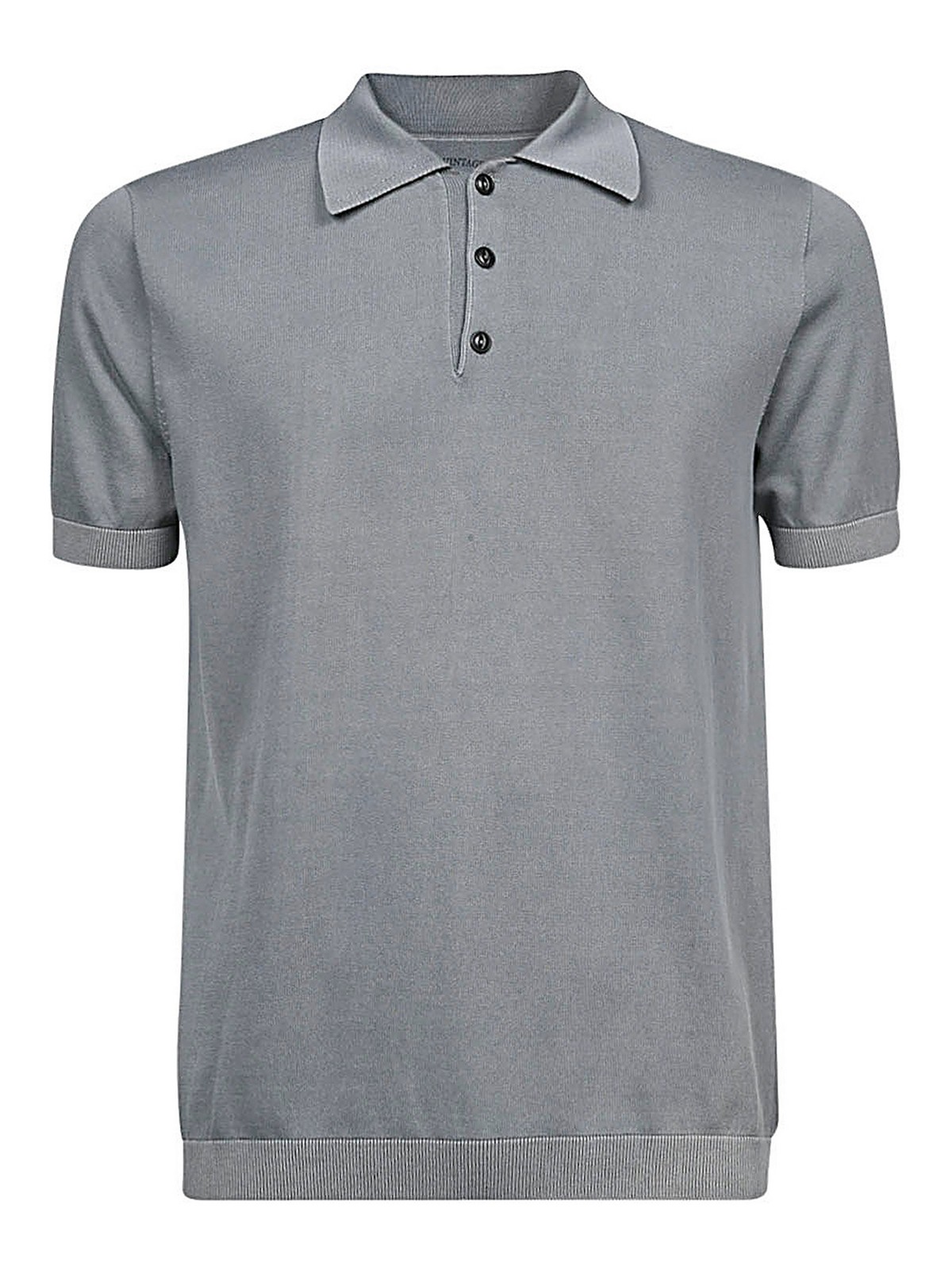 Original Vintage Style Cotton Polo Shirt In Grey