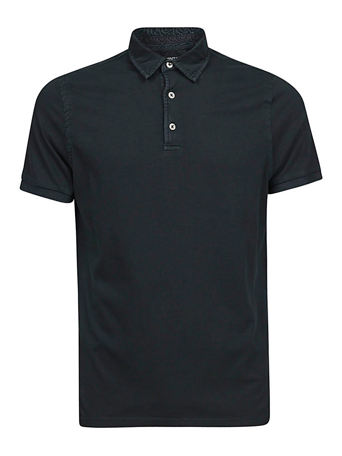 Original Vintage Style Cotton Polo Shirt In Black
