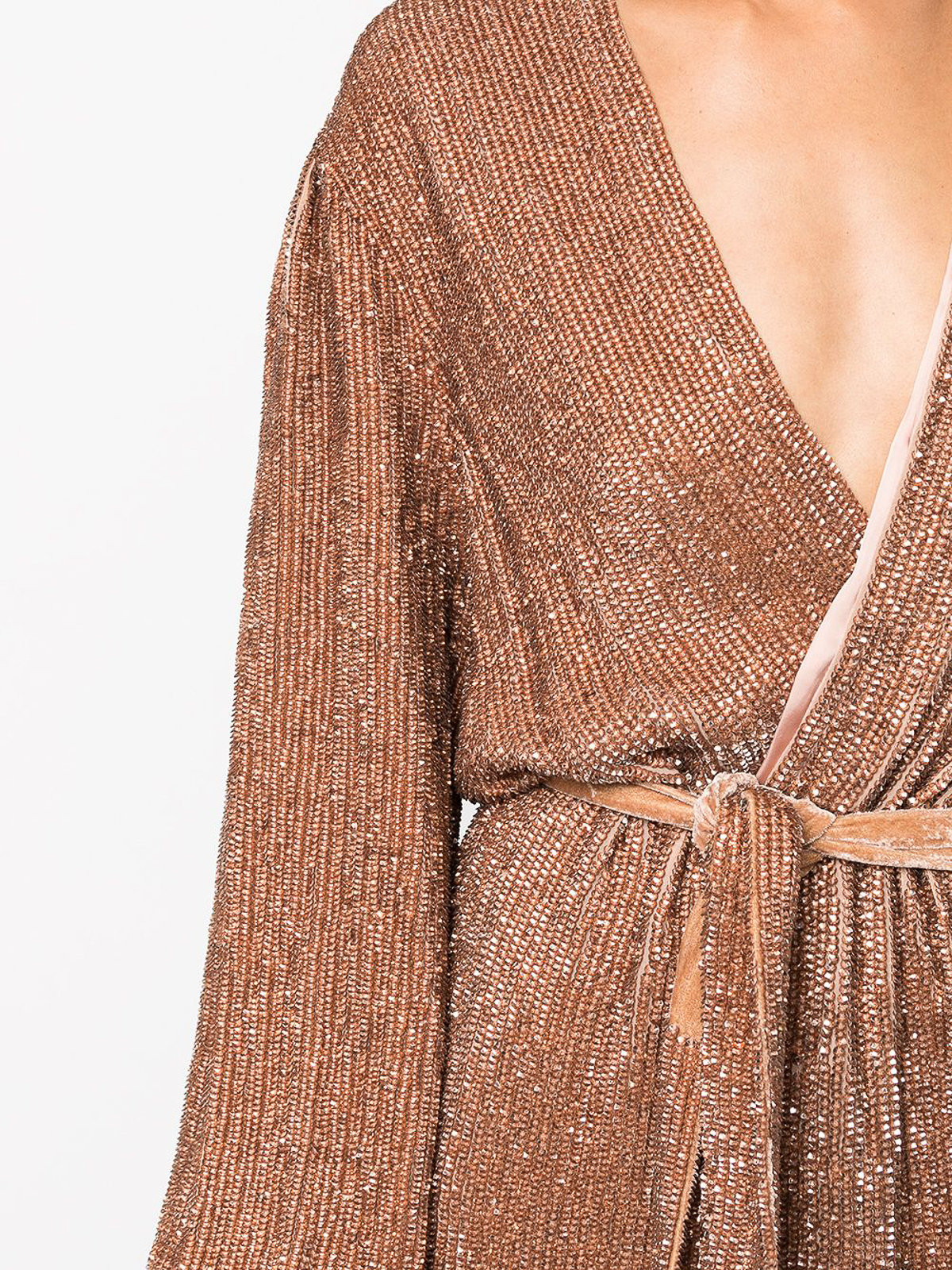 brown sequin wrap dress J M Studio By John Meyer Sequin Wrap Bronze Colored Dress Size 16