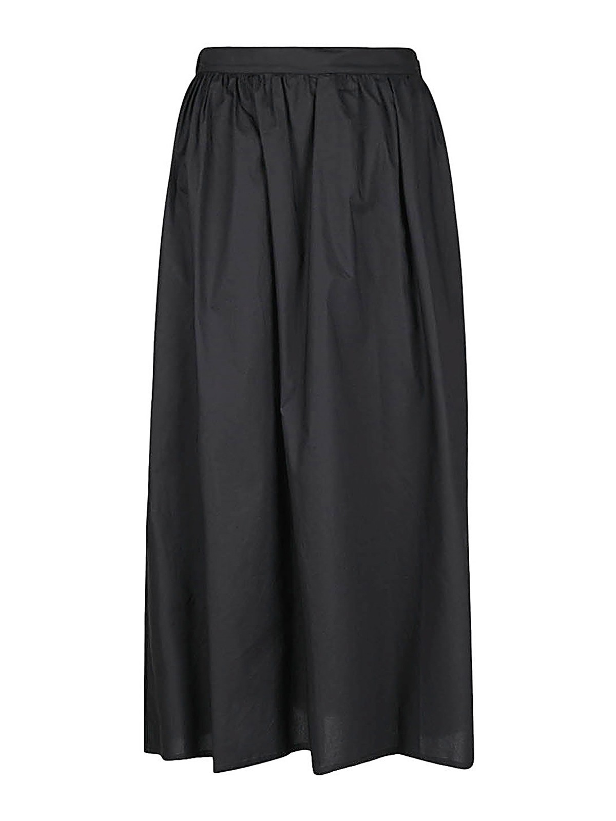 Skill&genes Long Cotton Skirt In Black