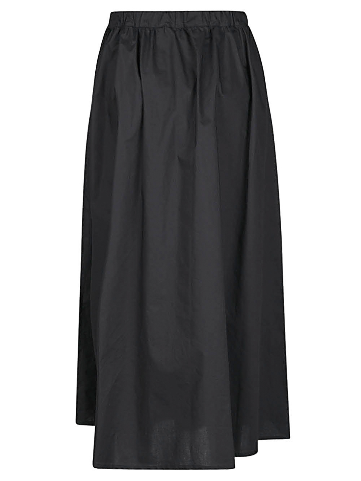 Shop Skill&genes Long Cotton Skirt In Black
