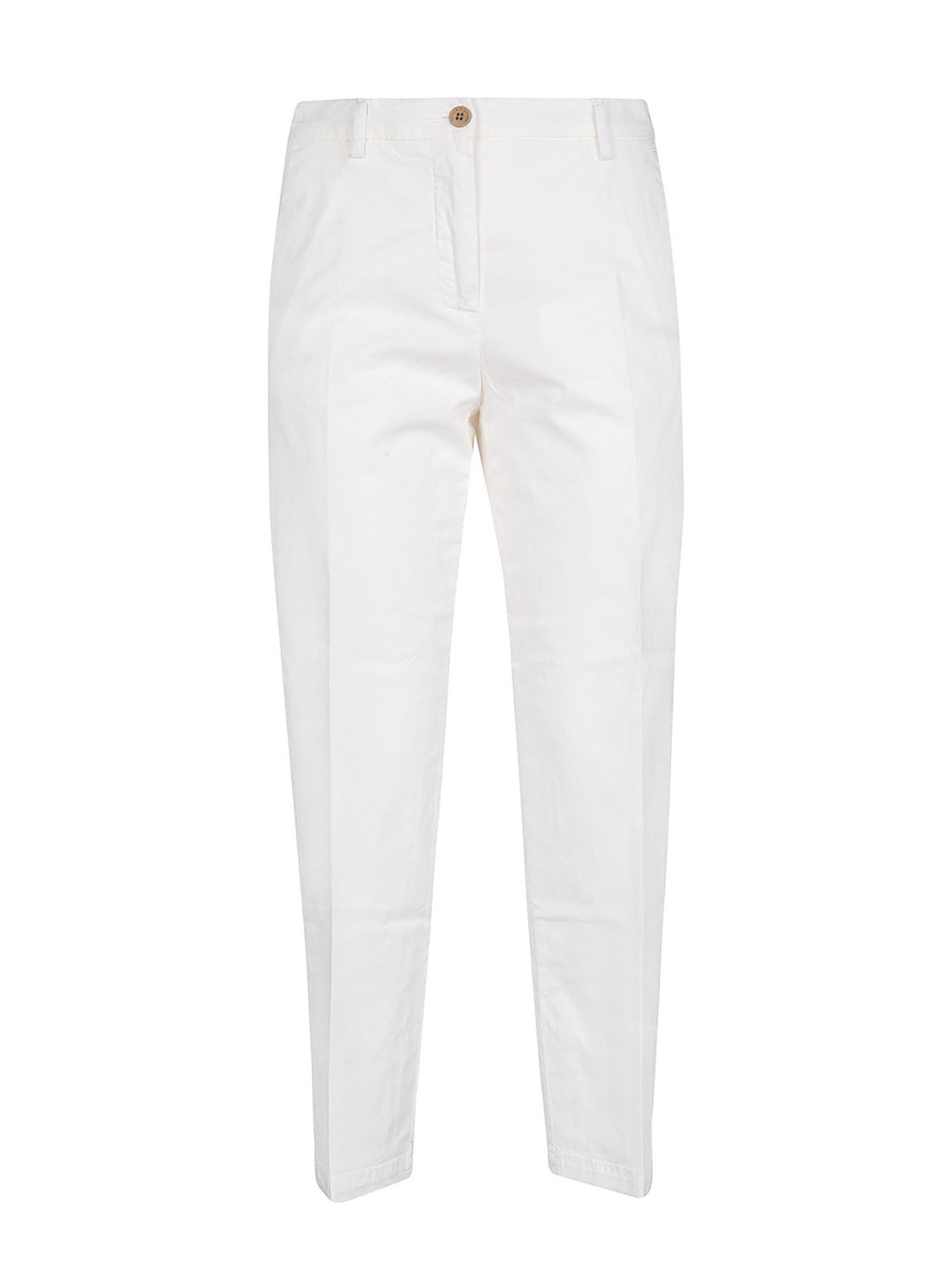 Skill&genes Cotton Trousers In White
