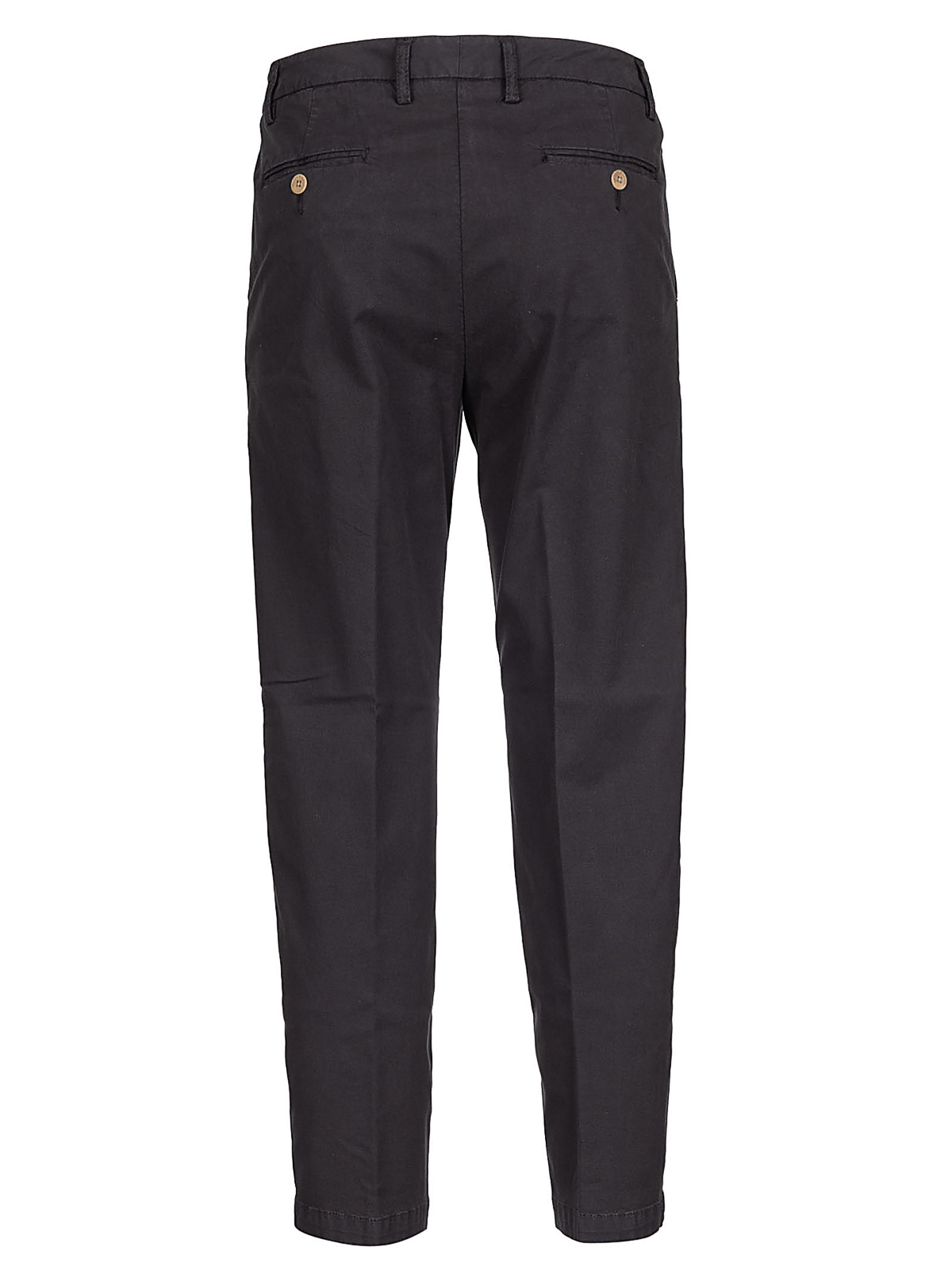 Shop Skill&genes Cotton Trousers In Black