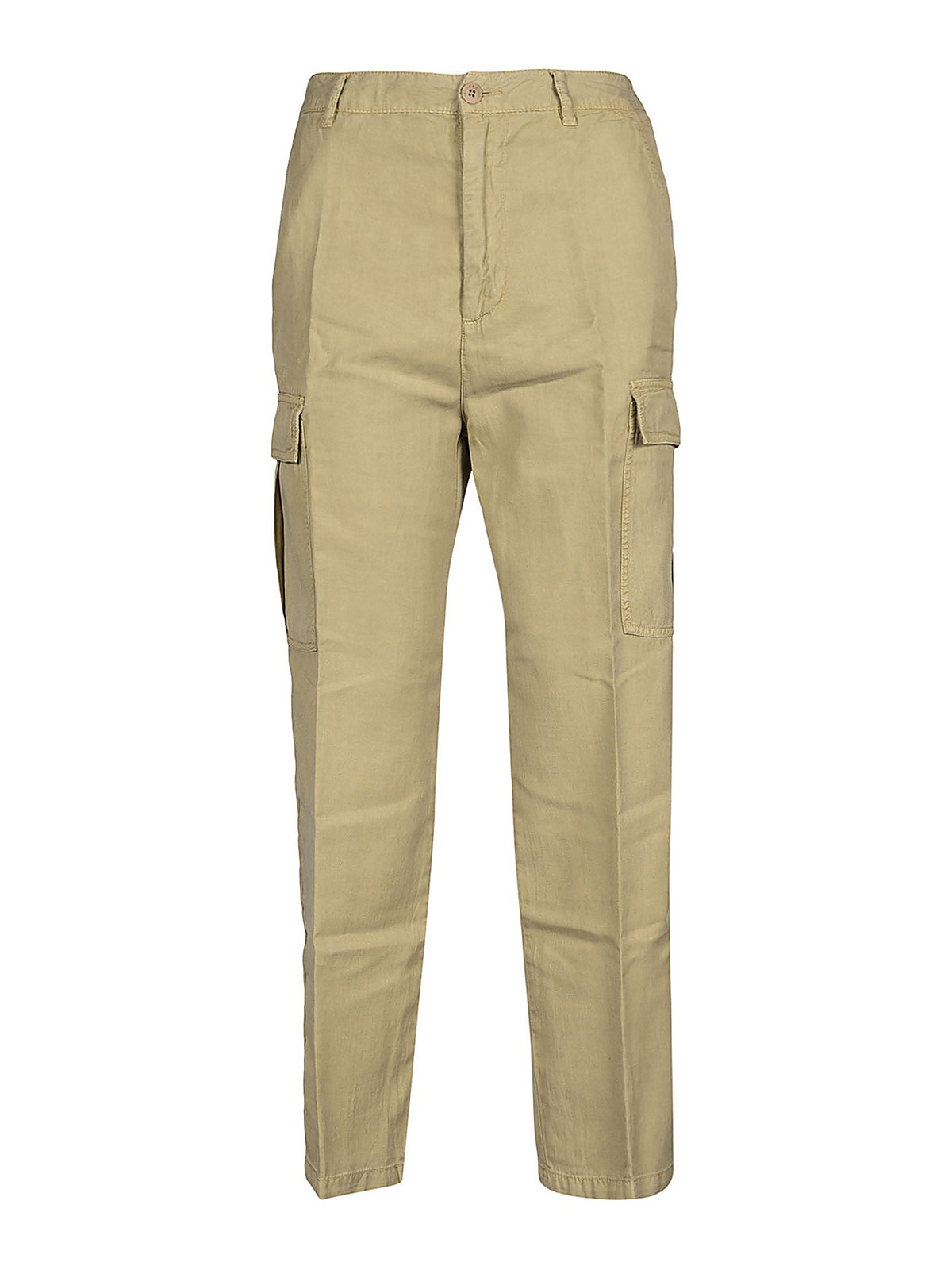Skill&genes Cotton Cargo Trousers In Green