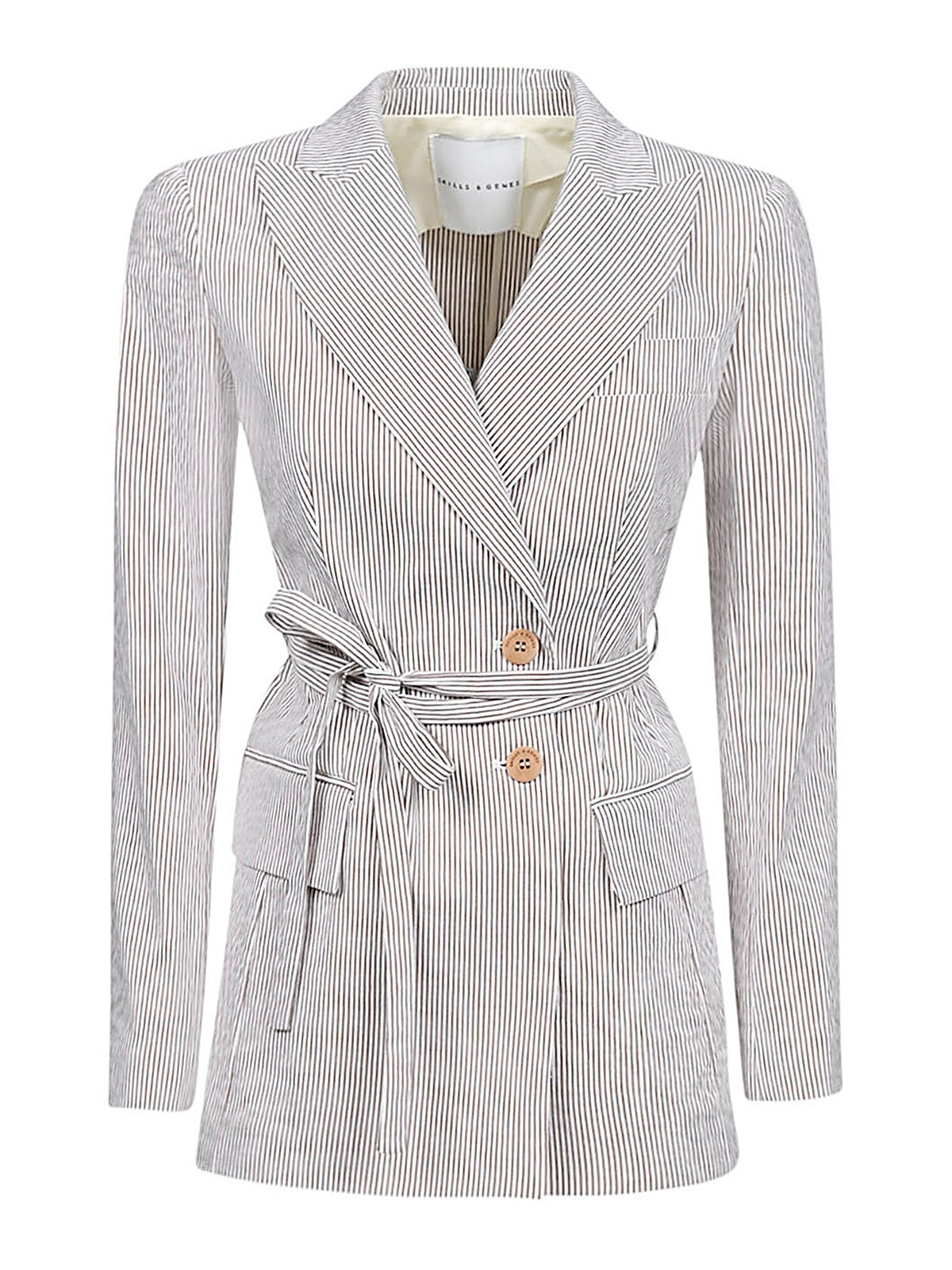 Skill&genes Cotton Blend Jacket In White