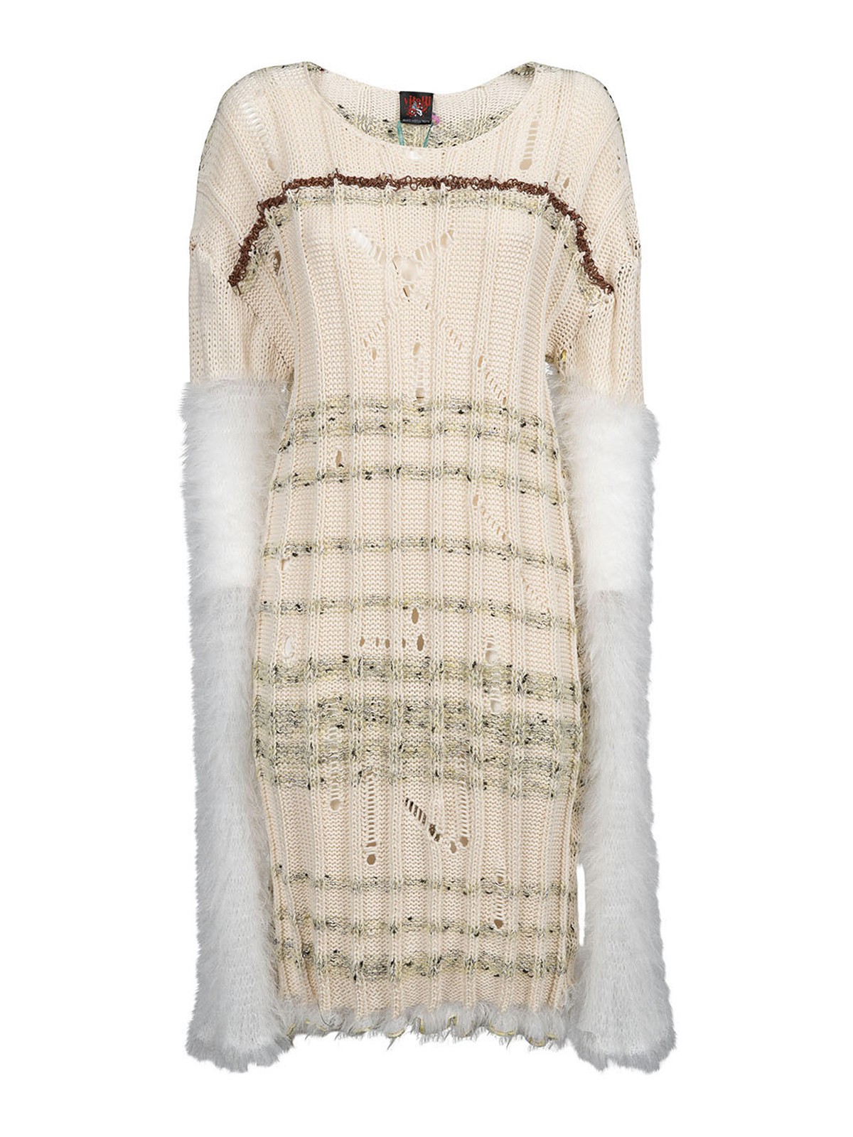 Vitelli Wool Blend Dress In Blanco