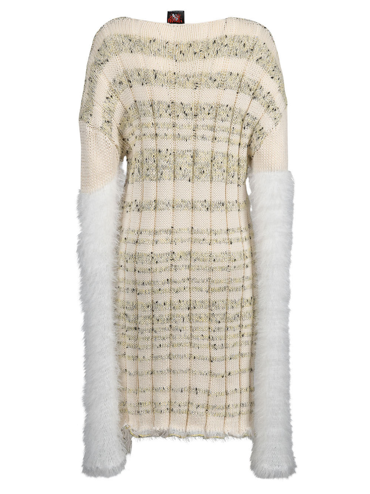 Shop Vitelli Wool Blend Dress In Blanco