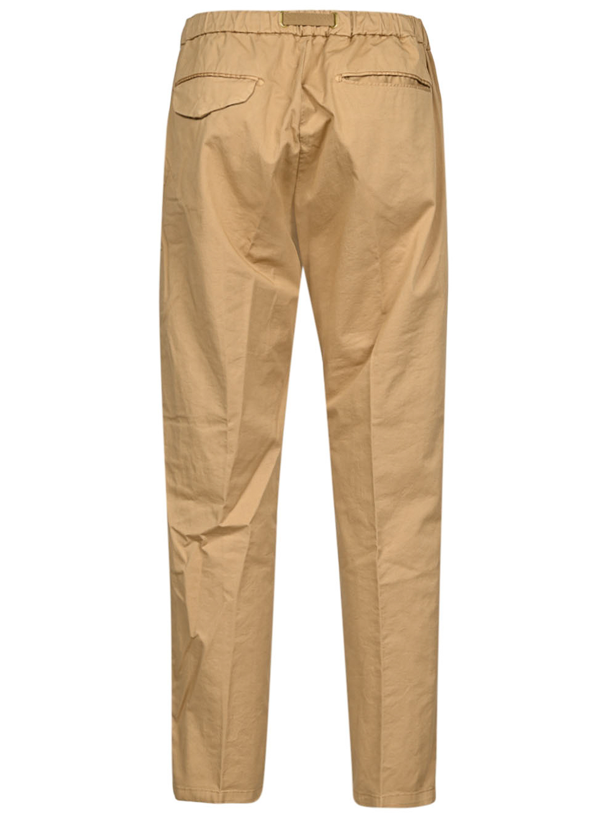 Shop White Sand Cropped Cotton Trousers In Brown