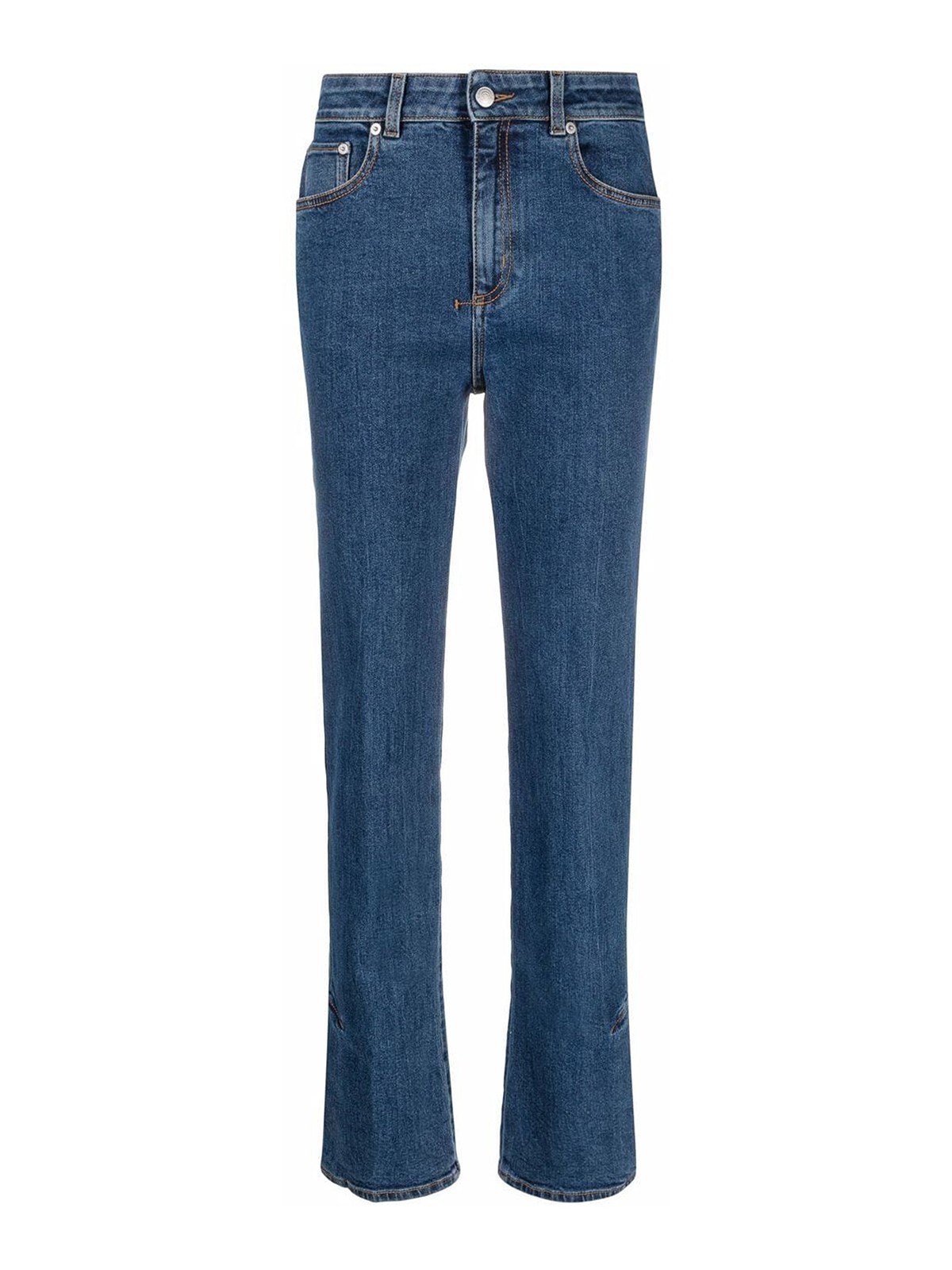 Shop Alexander Mcqueen High Waist Denim Jeans In Blue