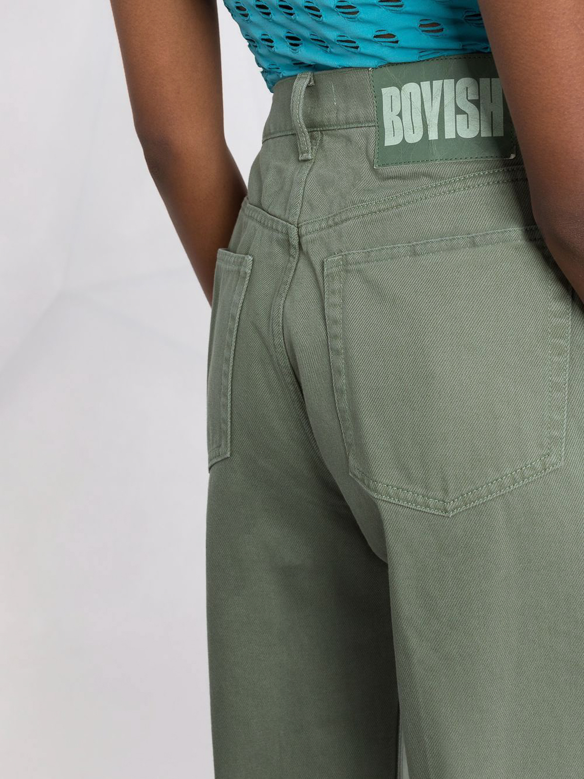 Shop Boyish High Waist Denim Jeans In Green