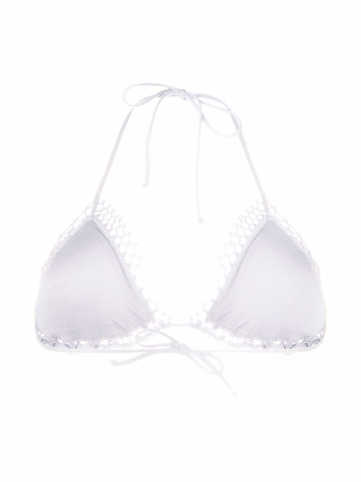 Shop La Perla Etoile Triangle Bikini Top In Blanco