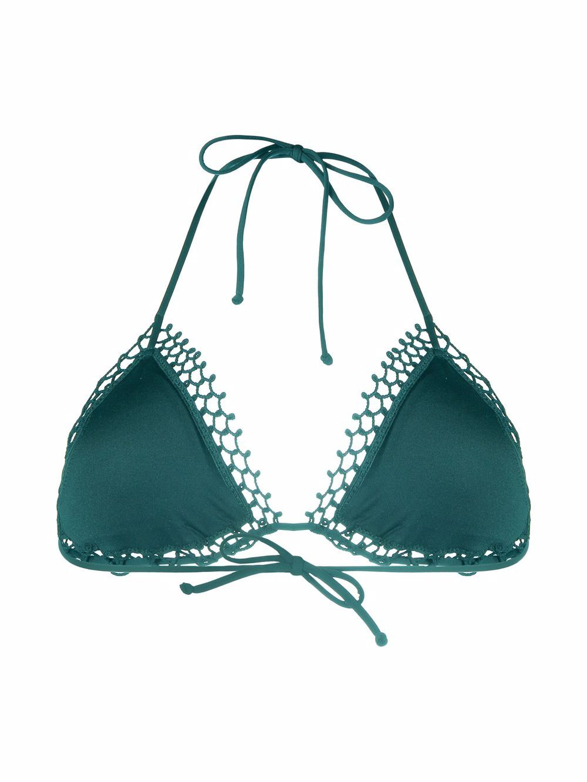 Shop La Perla Etoile Triangle Bikini Top In Verde