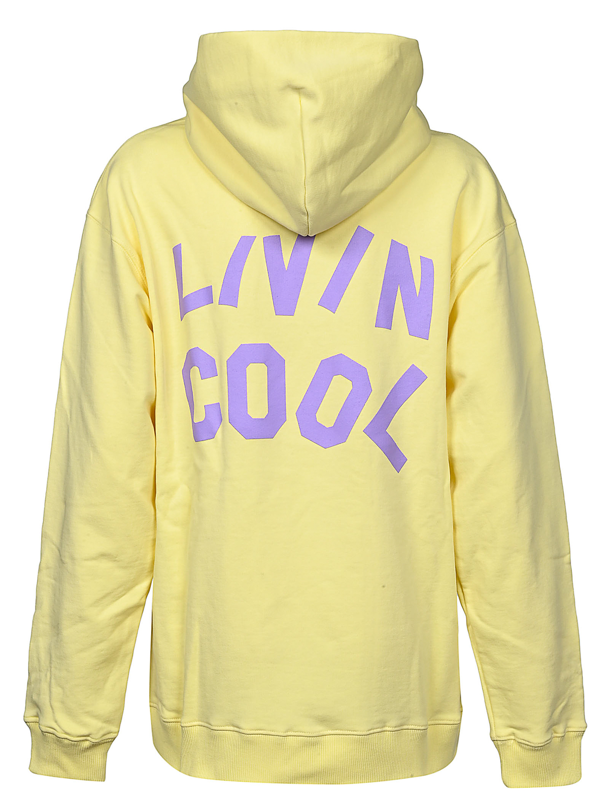 Shop Livincool Cotton Oversized Logo Hoodie In Yellow
