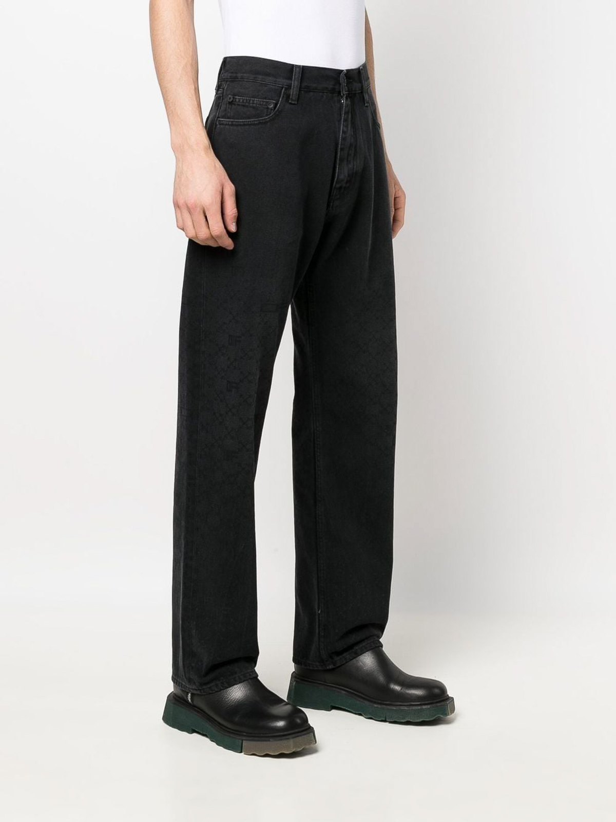 Monogram Denim Trousers - Grey