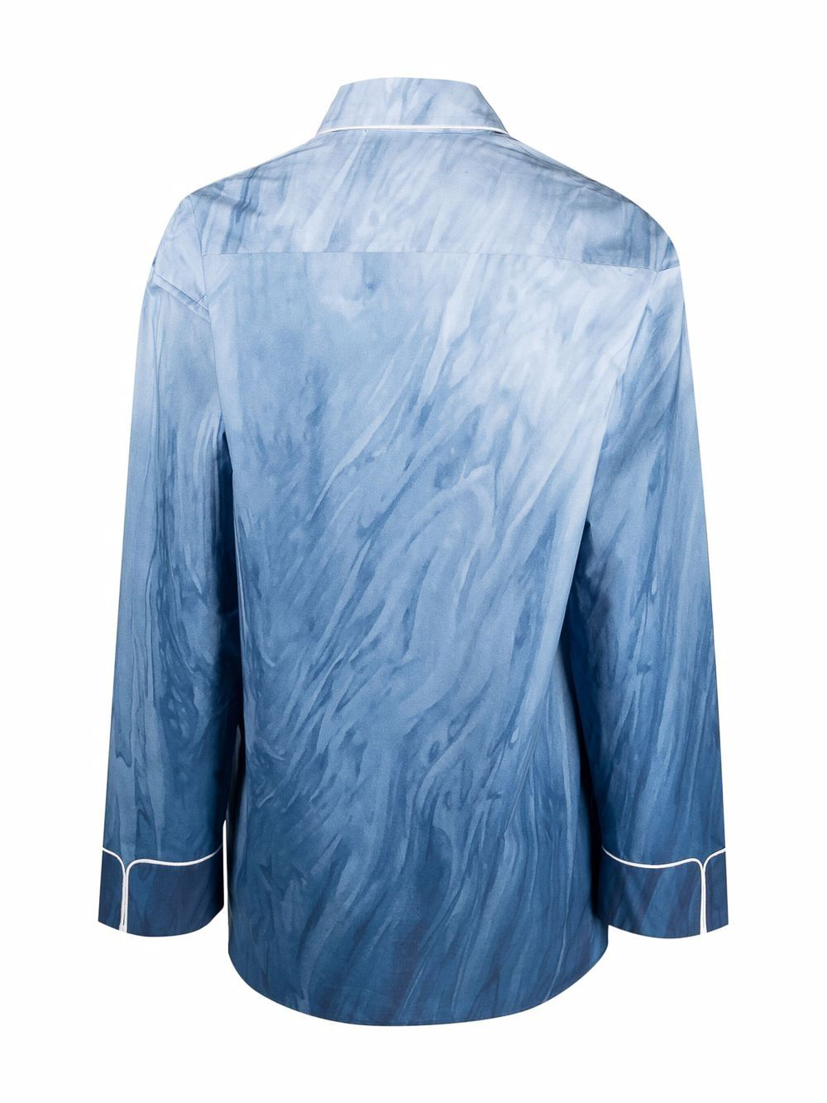 Shop Umit Benan Jean Die-dye Print Cotton Shirt In Azul