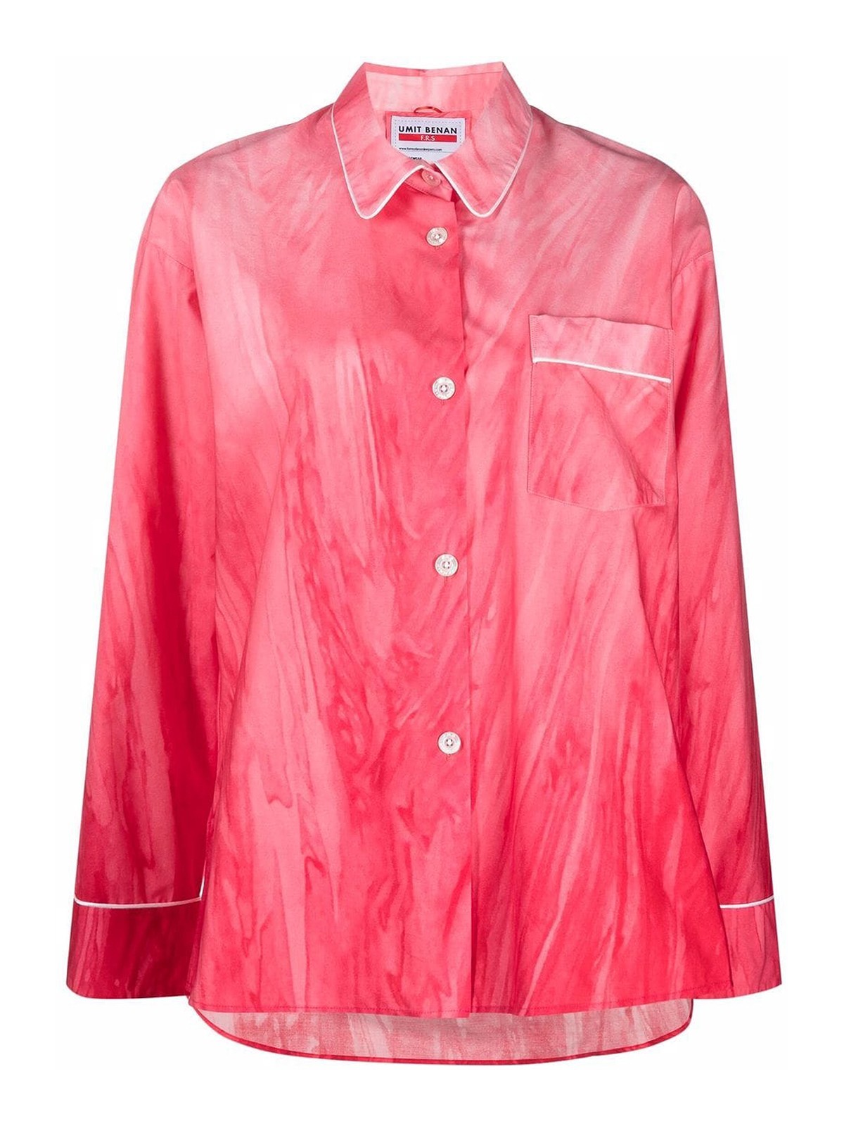 Umit Benan Jean Die-dye Print Cotton Shirt In Red