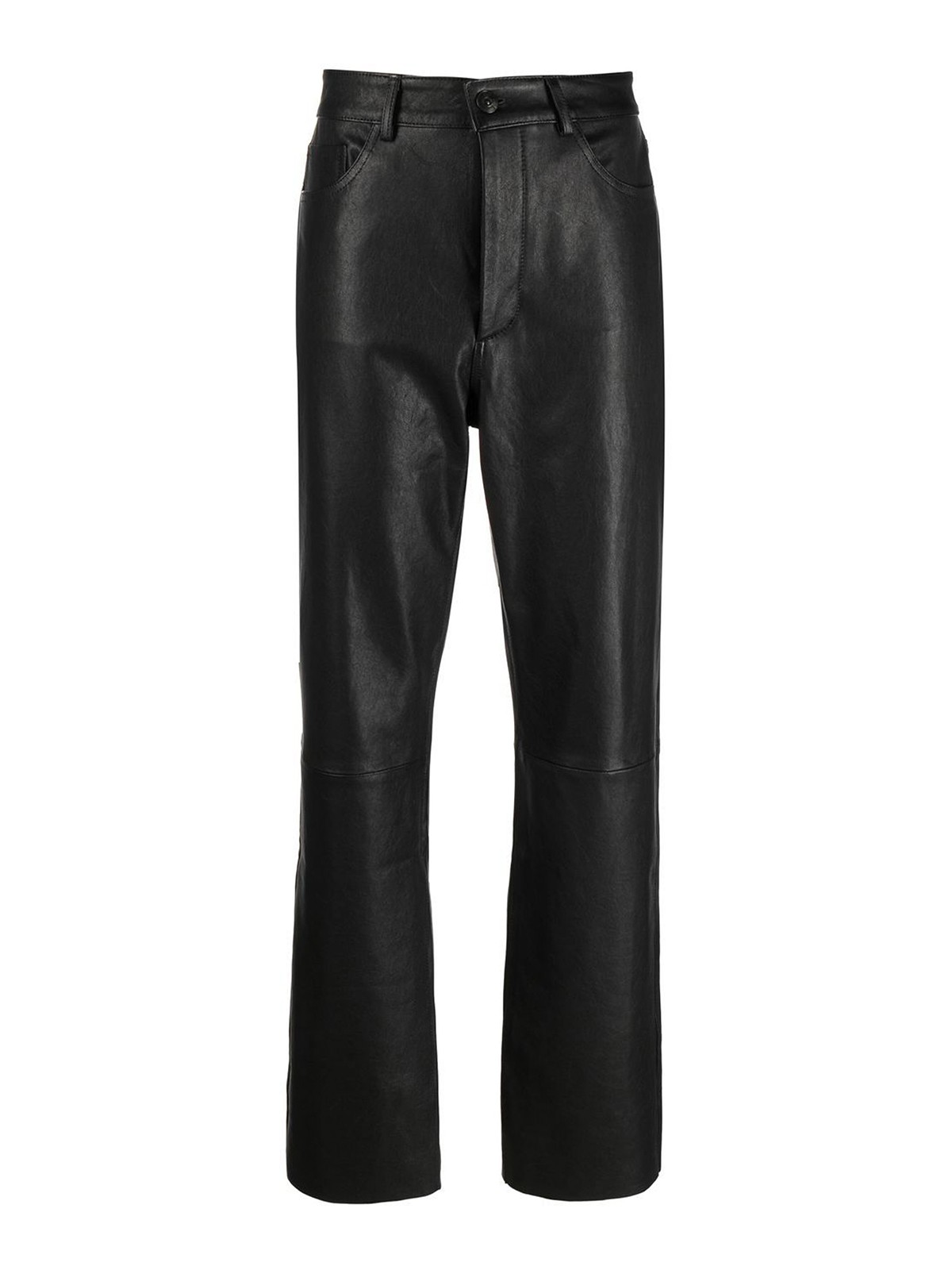Shop 3x1 Pantalones De Cuero - Negro In Black