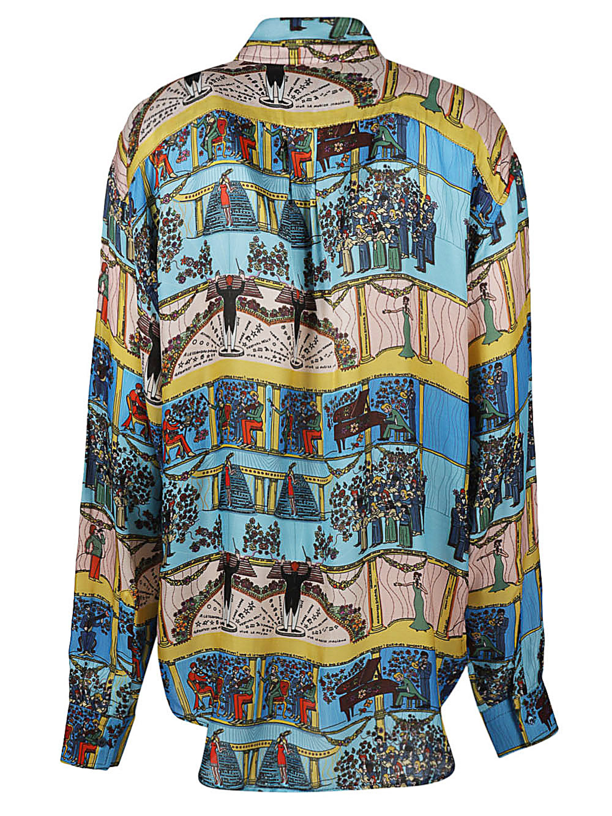 Shop Alessandro Enriquez Printed Silk Blend Shirt In Multicolour