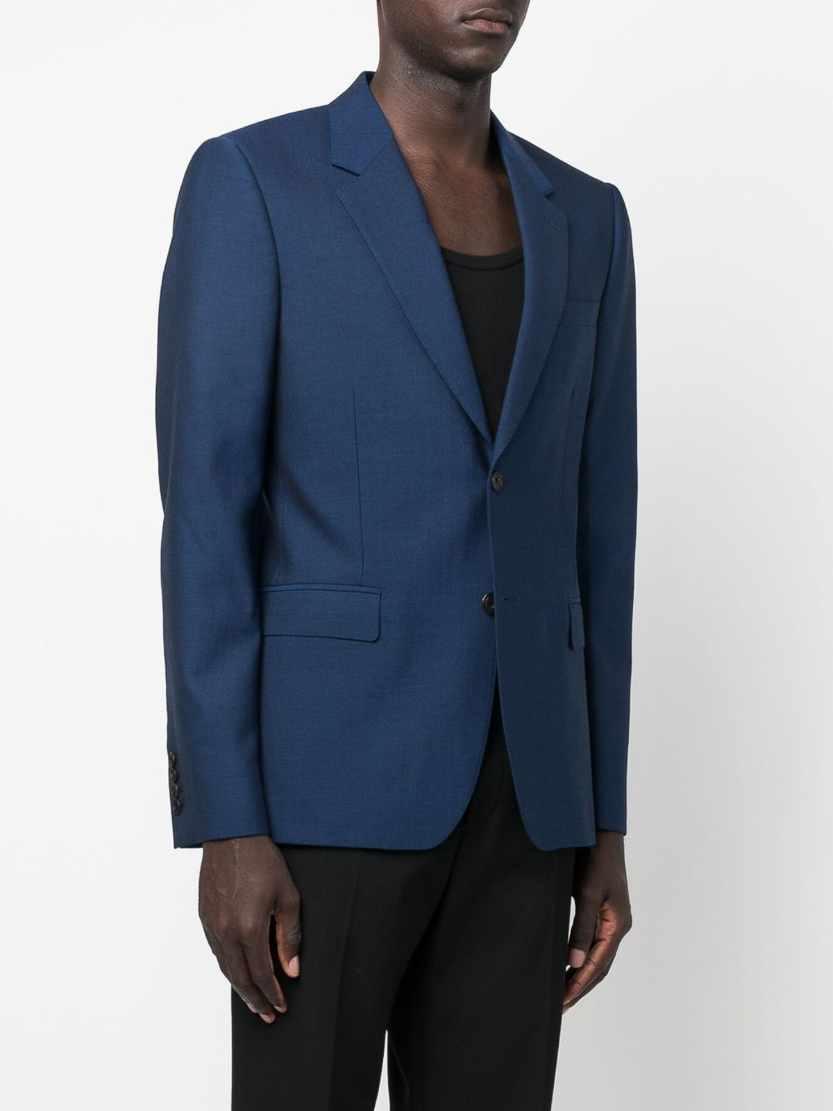 Shop Alexander Mcqueen Wool Blazer Jacket In Blue