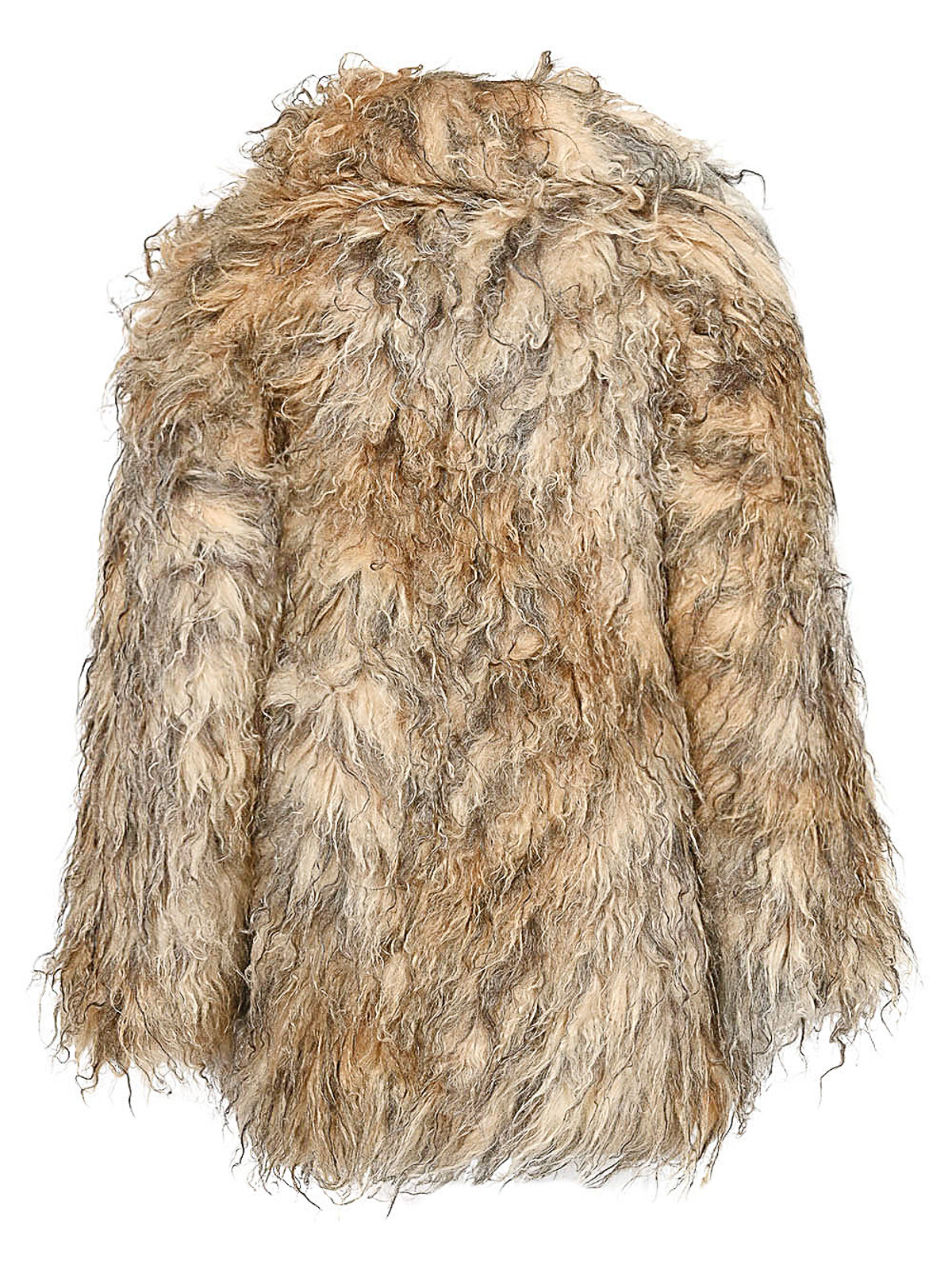 Shop Becagli Mohair Fur Caban Coat In Beige