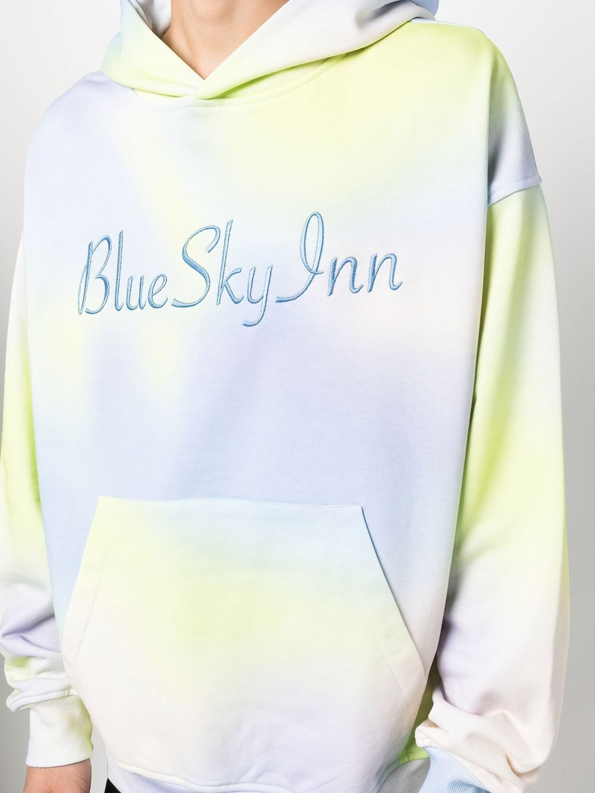 Shop Blue Sky Inn Tie-dye Cotton Hoodie In Blue
