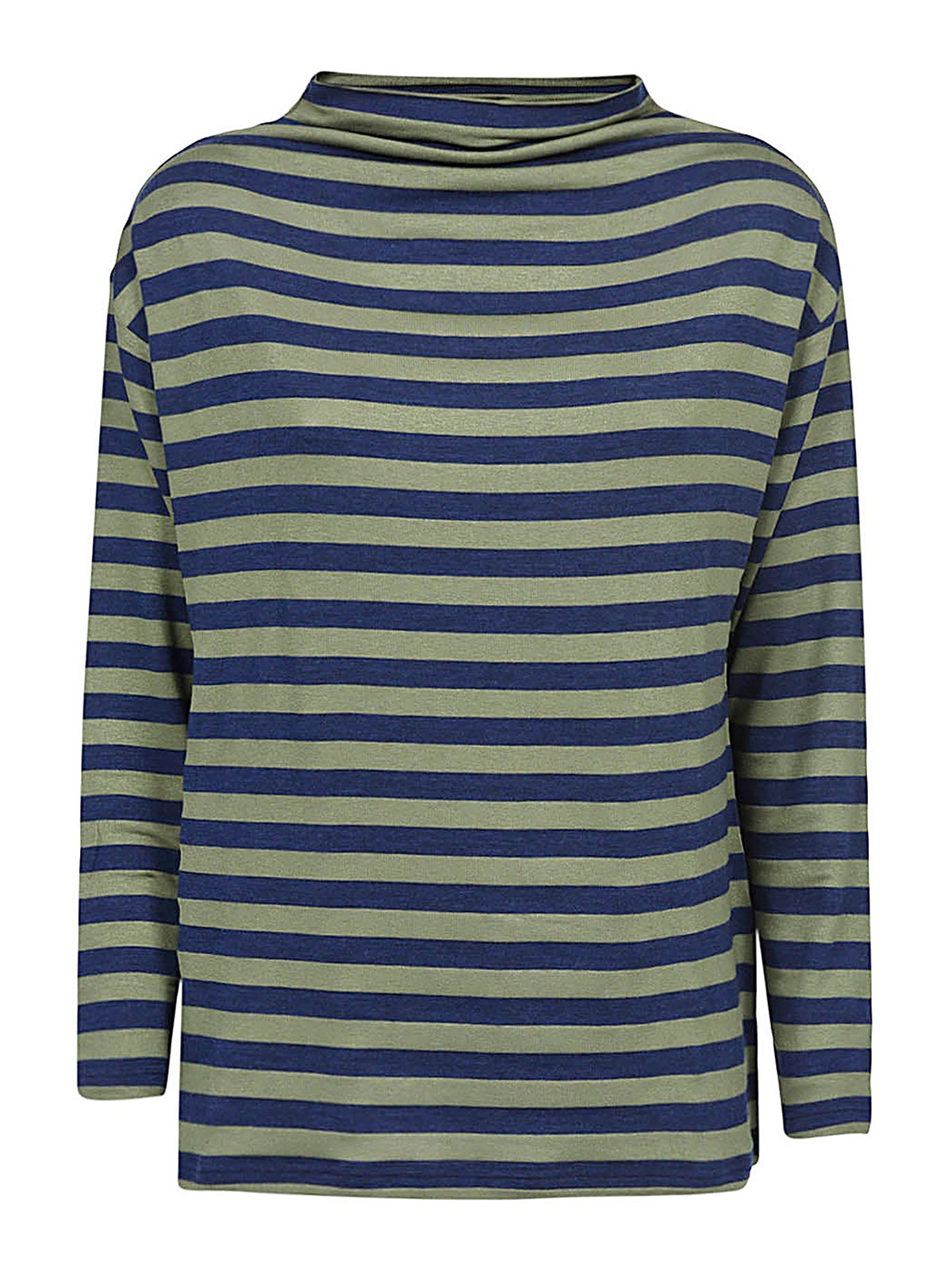 Shop Shirt C-zero Wool Blend Striped Sweater In Green
