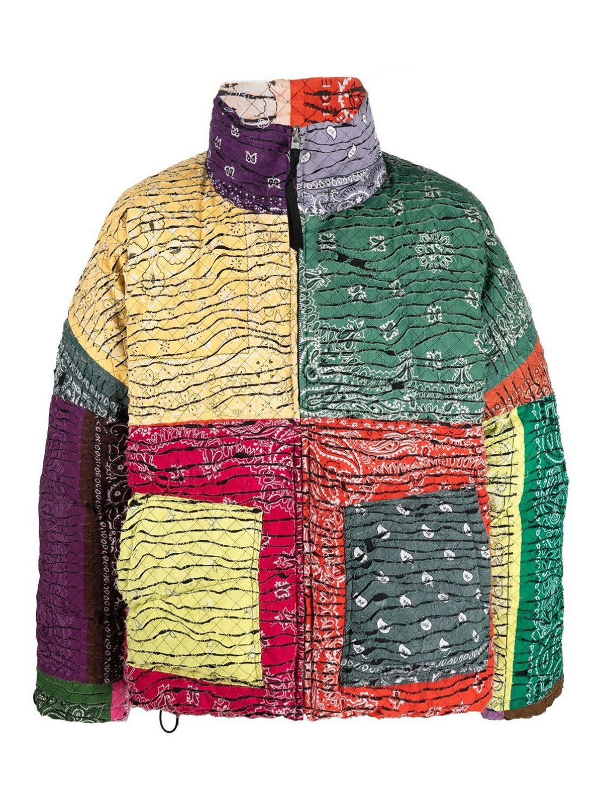 Shop Children Of The Discordance Bandana Print Down Jacket In Multicolour