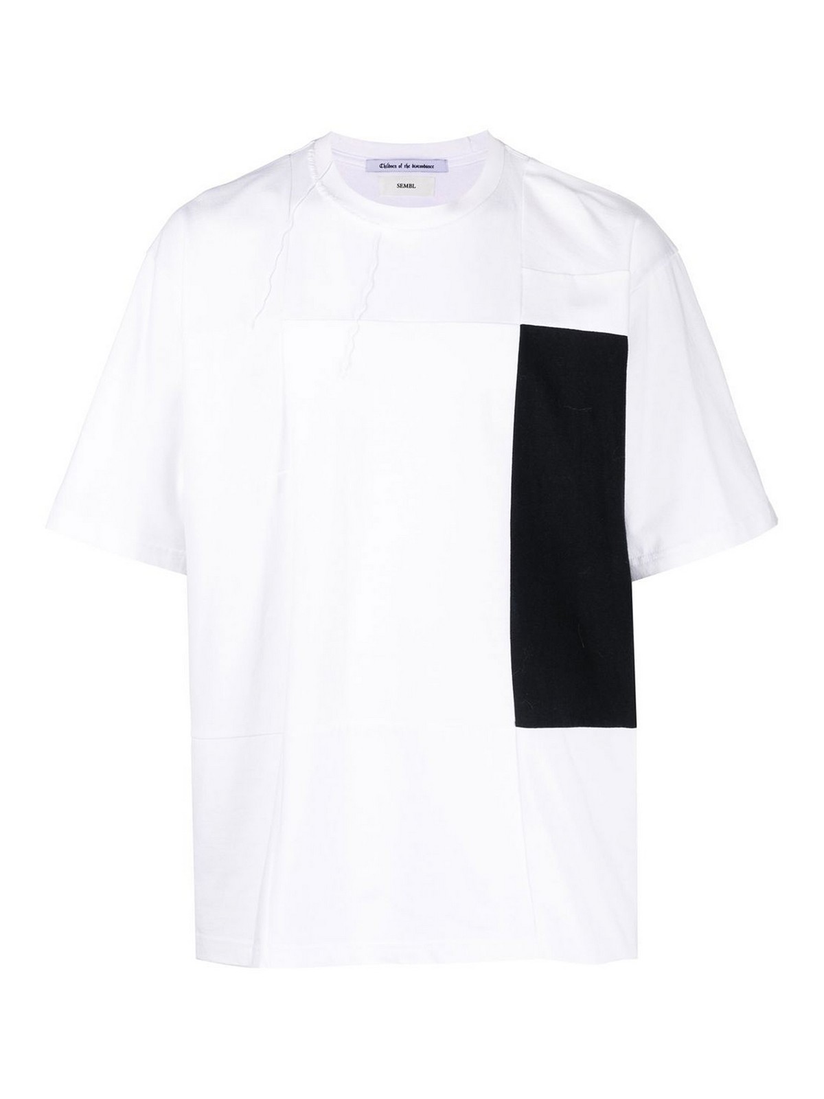 Shop Children Of The Discordance Cotton Patchwork T-shirt In White