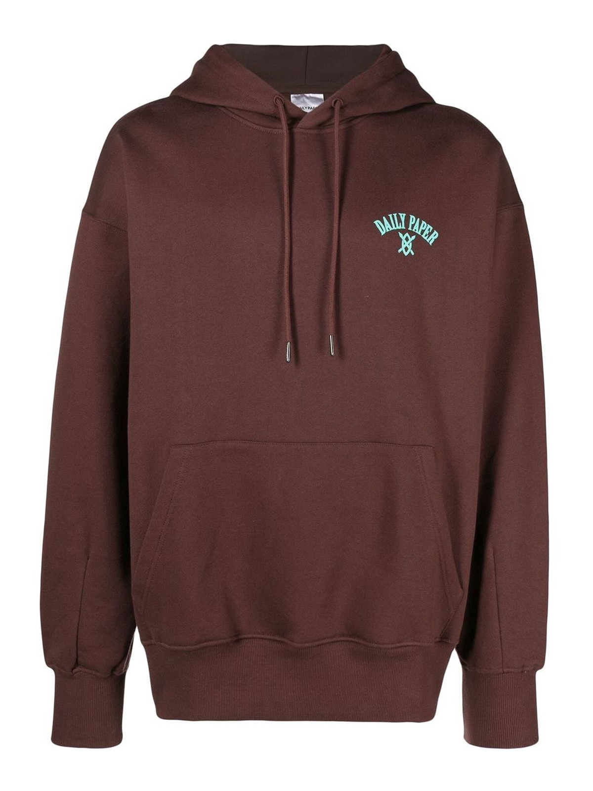 Daily Paper Logo Cotton Hoodie In Brown