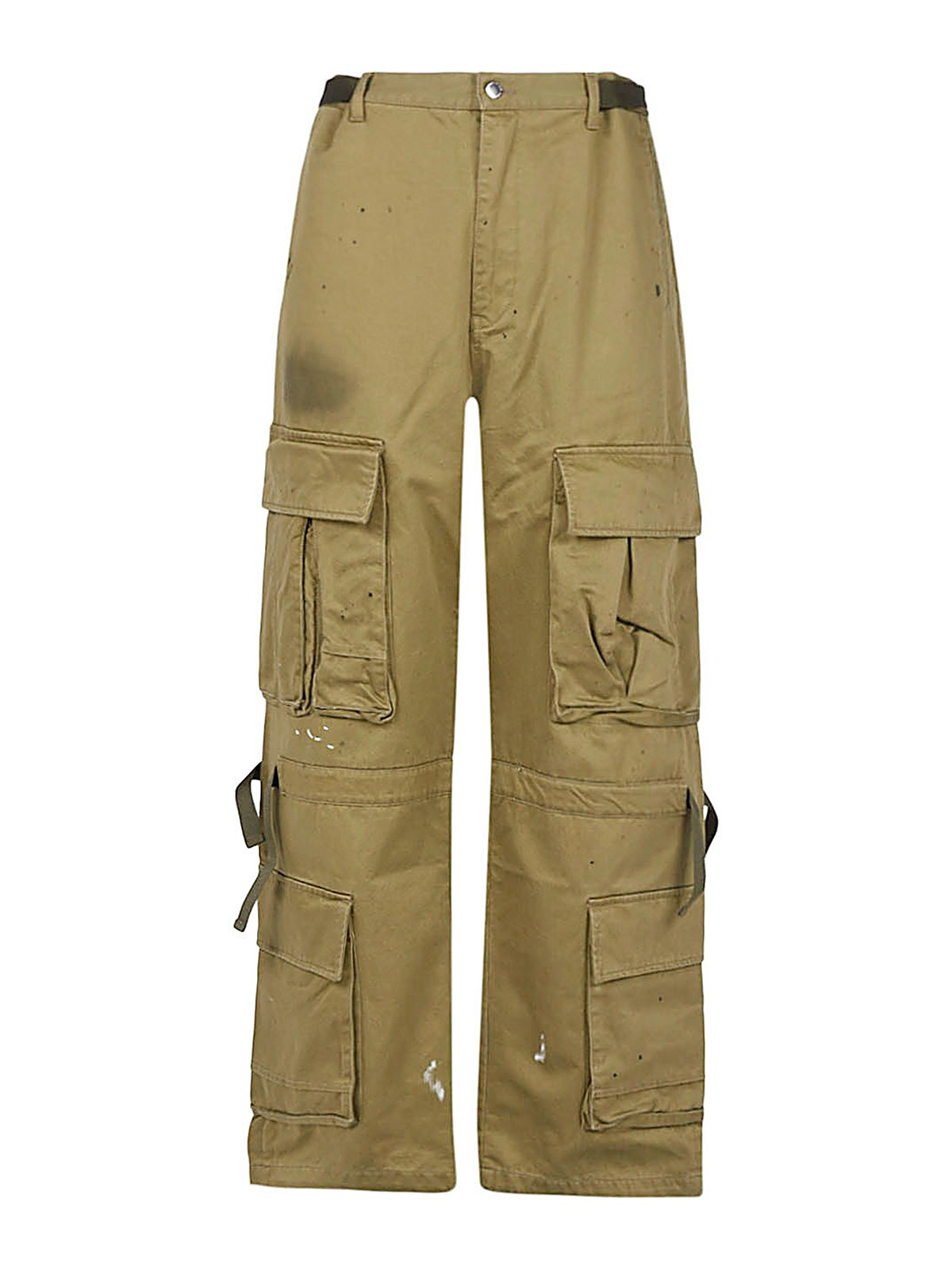 Shop Darkpark Julian Canvas Cargo Trousers In Green