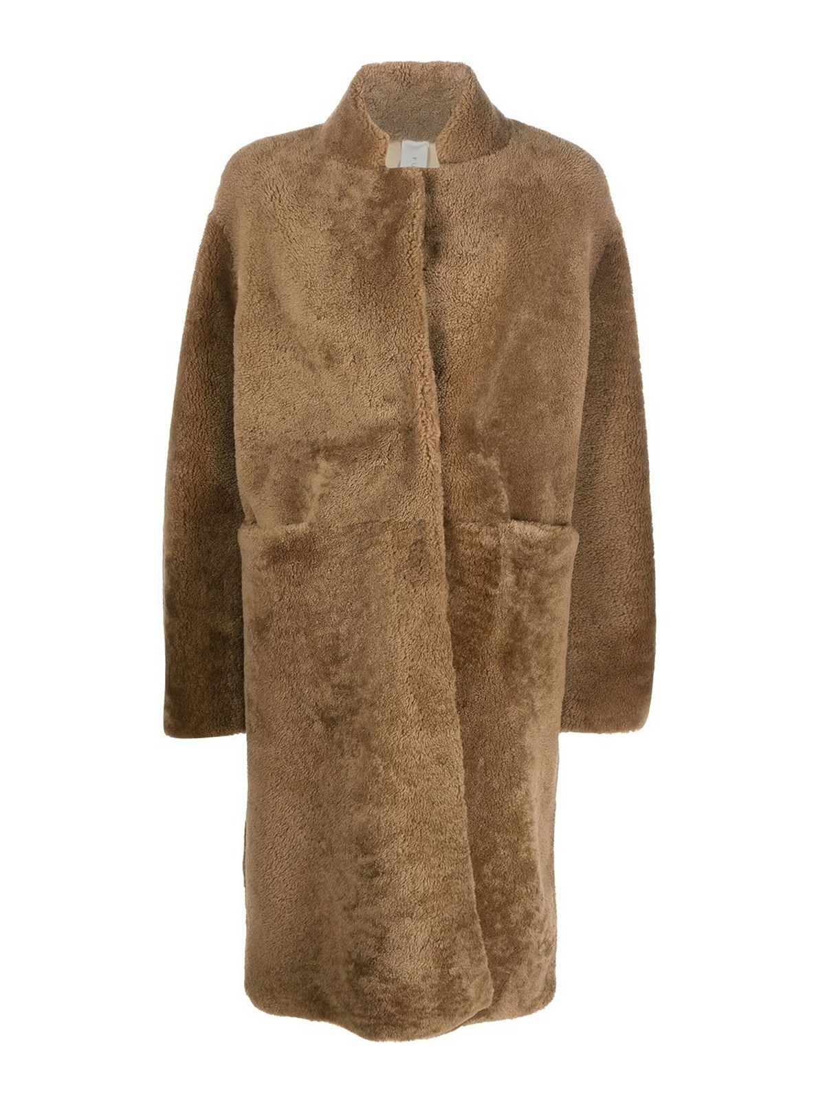 Shop Furling By Giani Long Reversible Coat In Brown