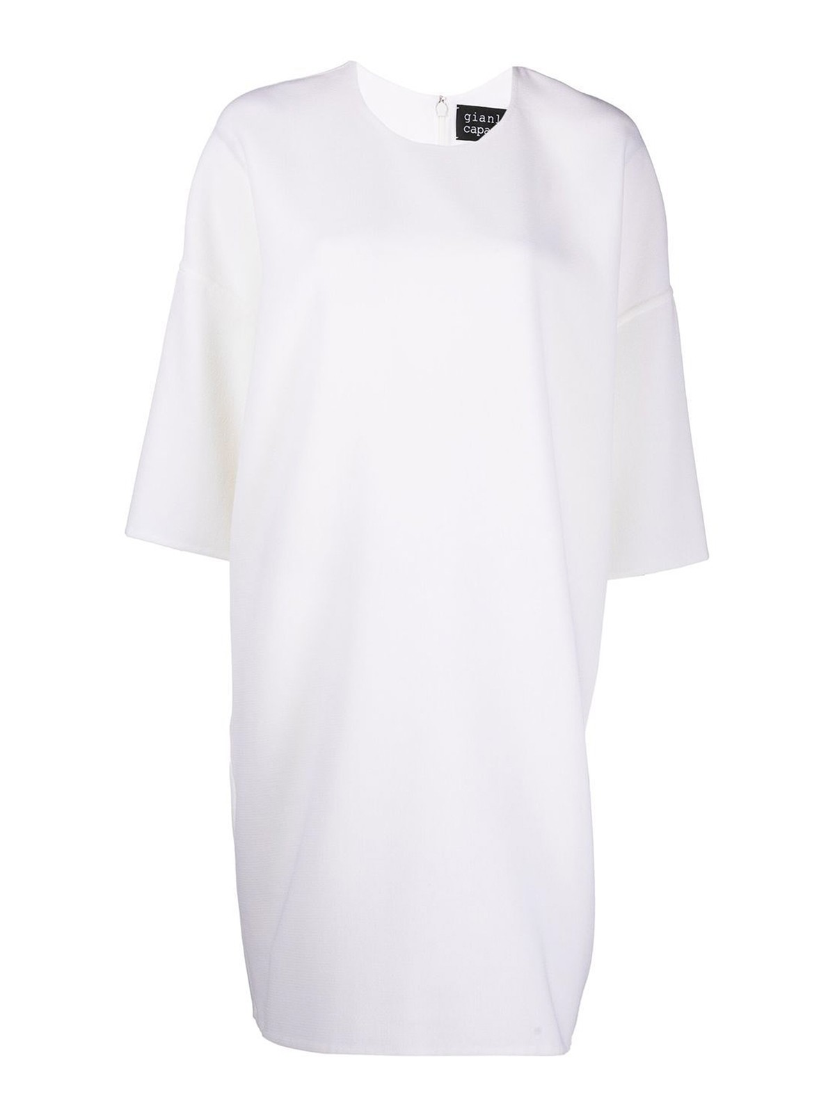 Shop Gianluca Capannolo Short Long Sleeve Wool Dress In White