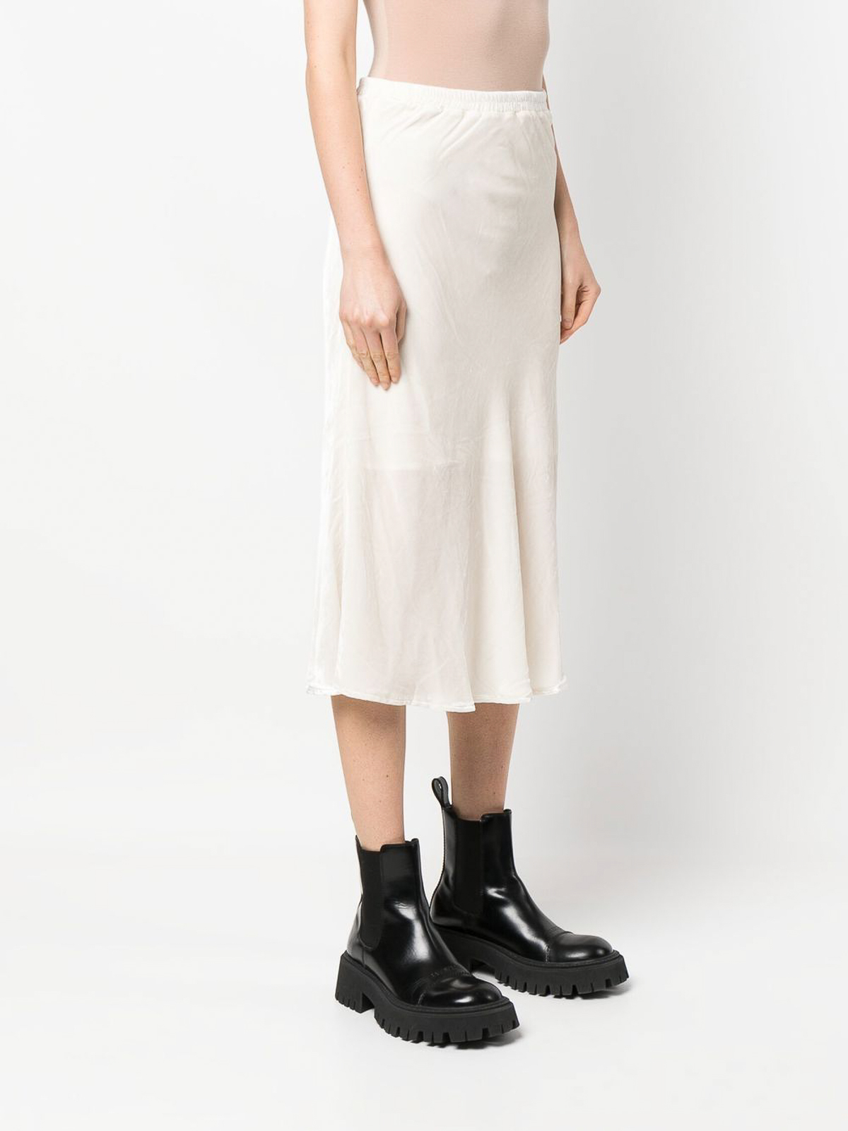 Shop Gold Hawk Velvet Flared Midi Skirt In Light Grey