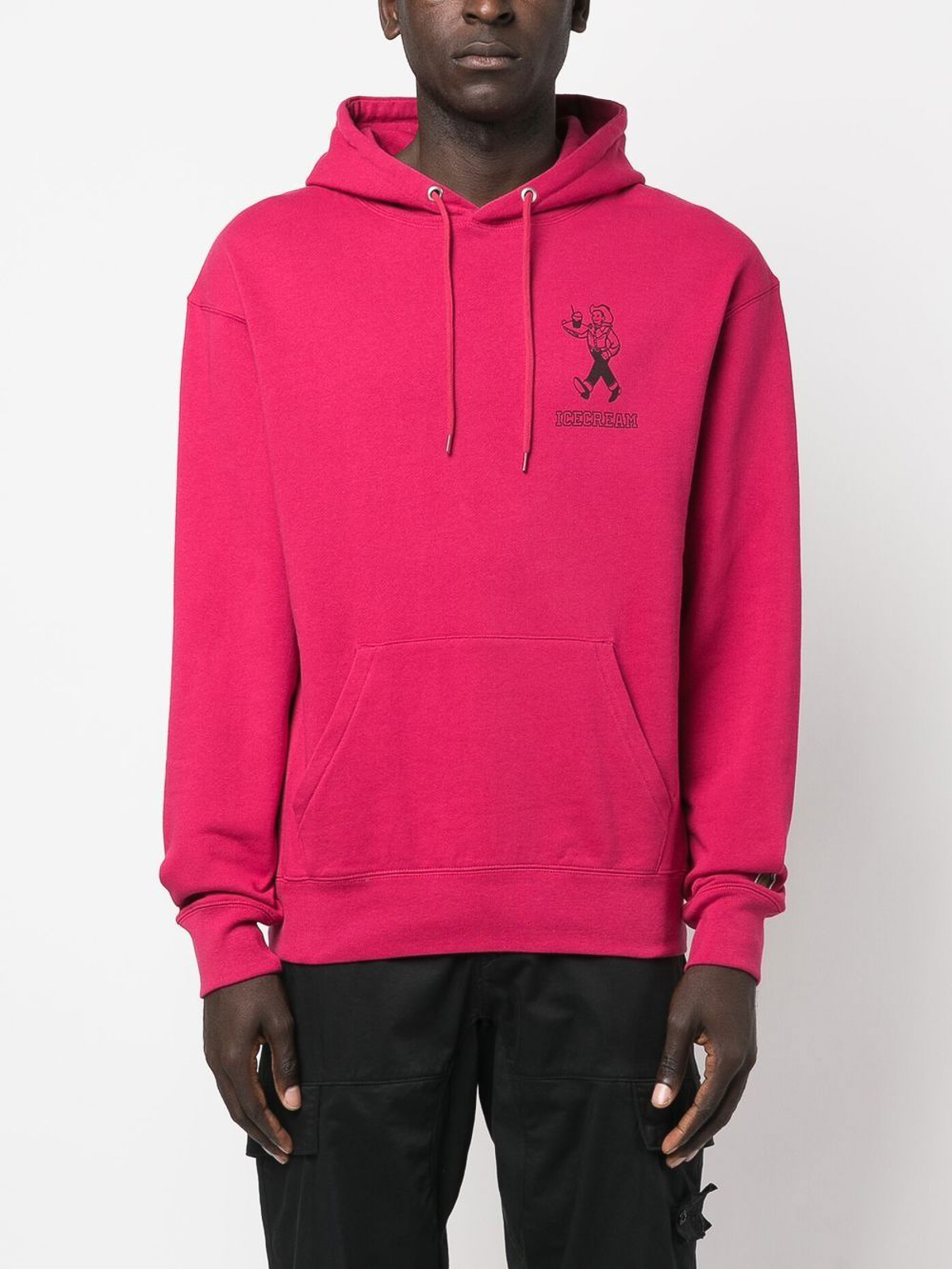 Shop Icecream Logo Cotton Hoodie In Red