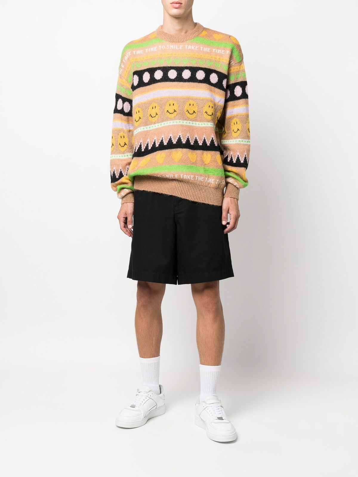 Shop Joshua Sanders Wool Blend Striped Sweater In Camel