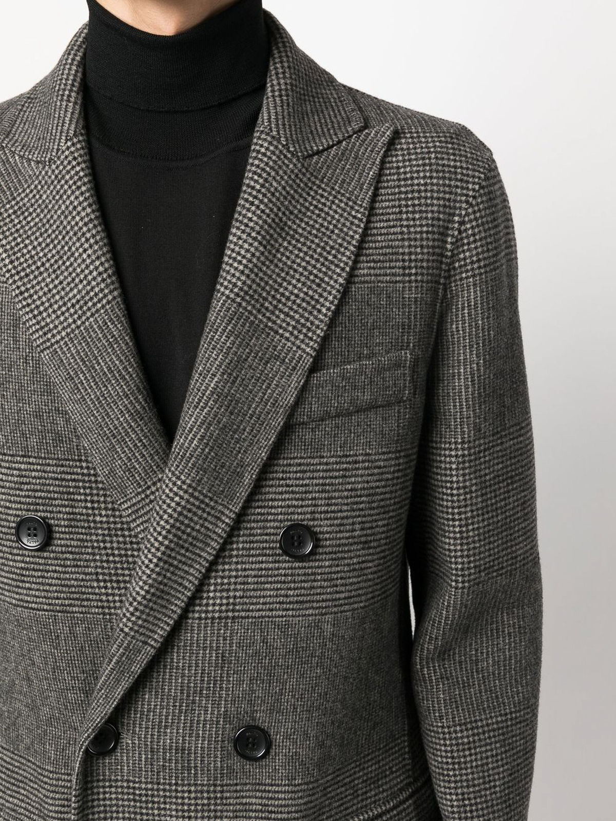 Shop Paltò Wool Blend Double Breasted Coat In Black